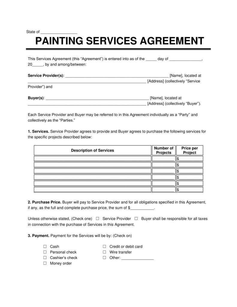 Painting Agreement Template