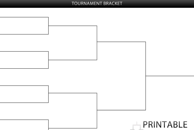 Printable Tournament Chart Template