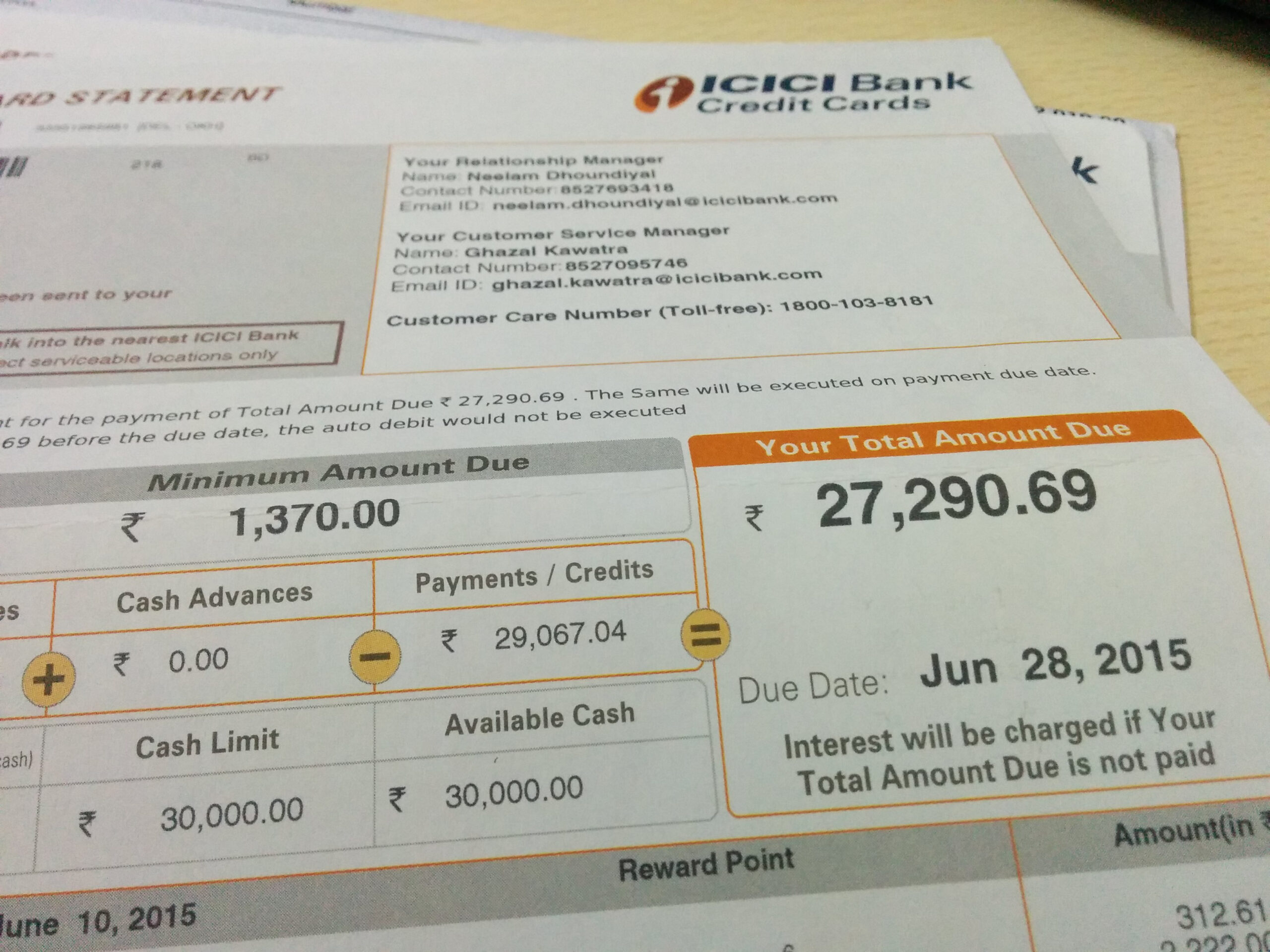 sample American Express billing statement template