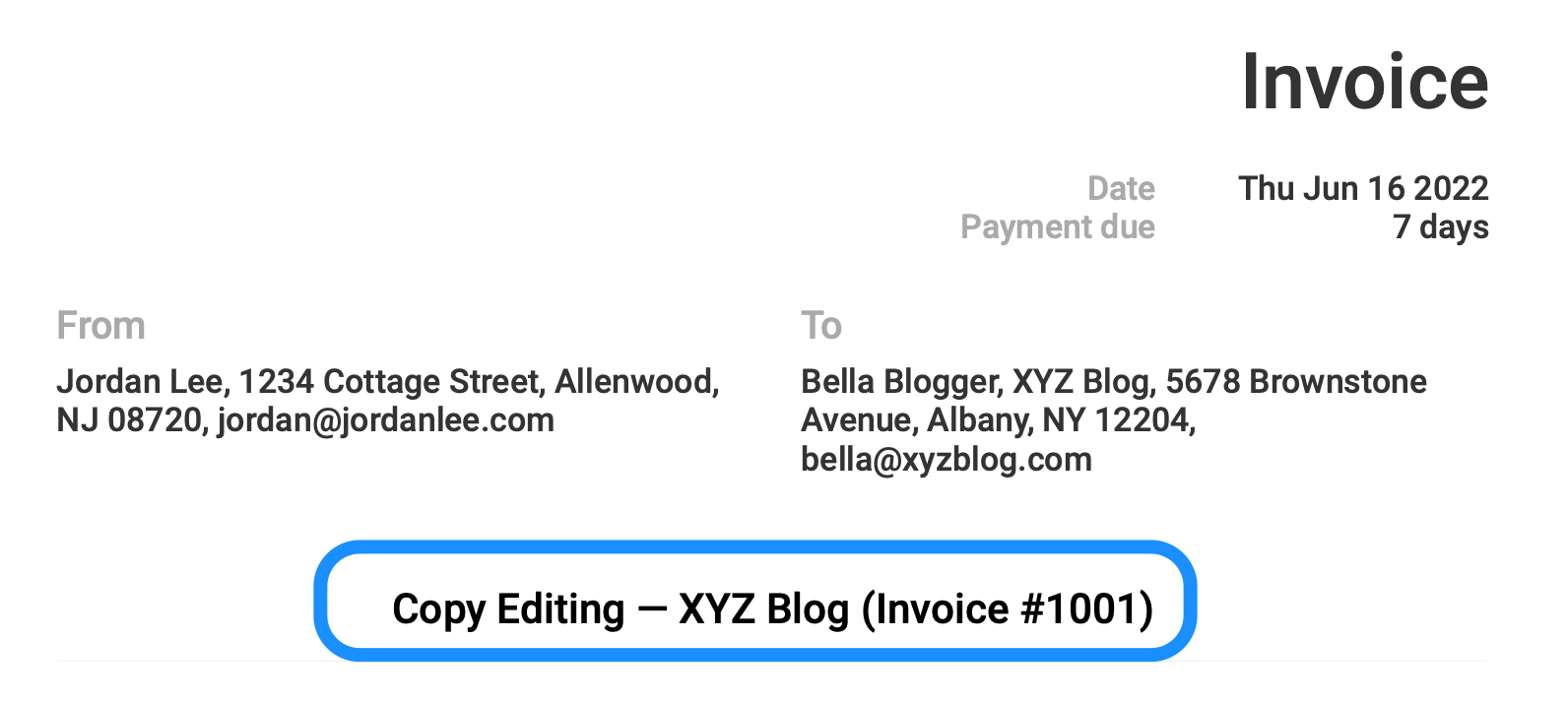 sample direct deposit invoice template