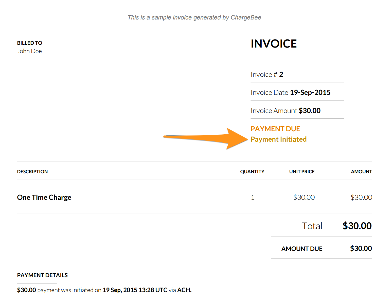 sample ach invoice template