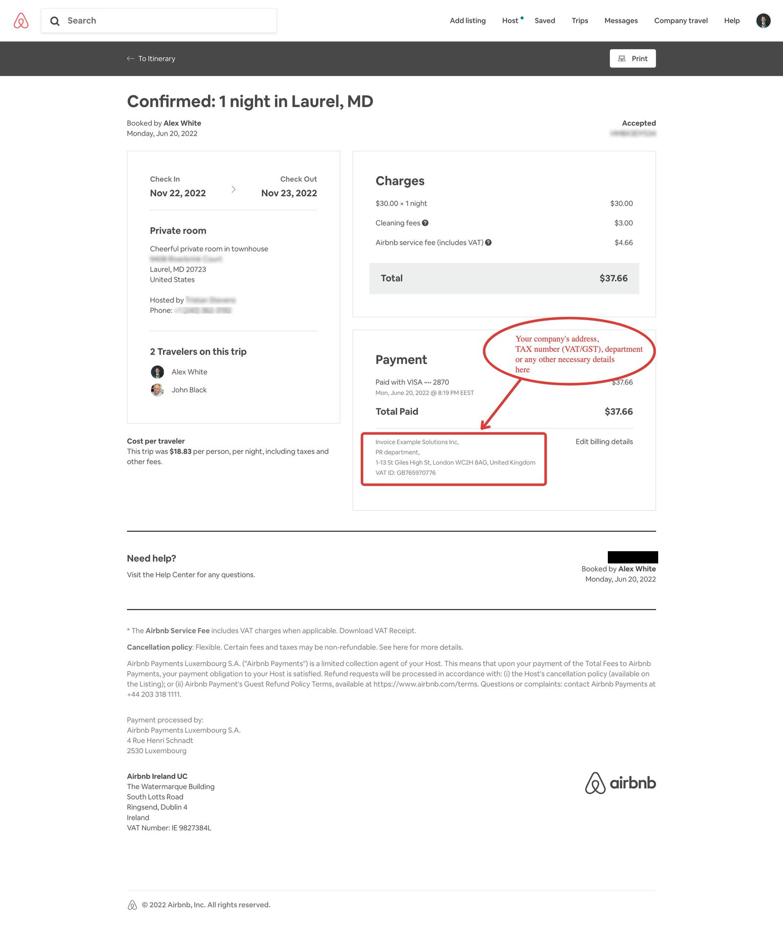 sample airbnb invoice template