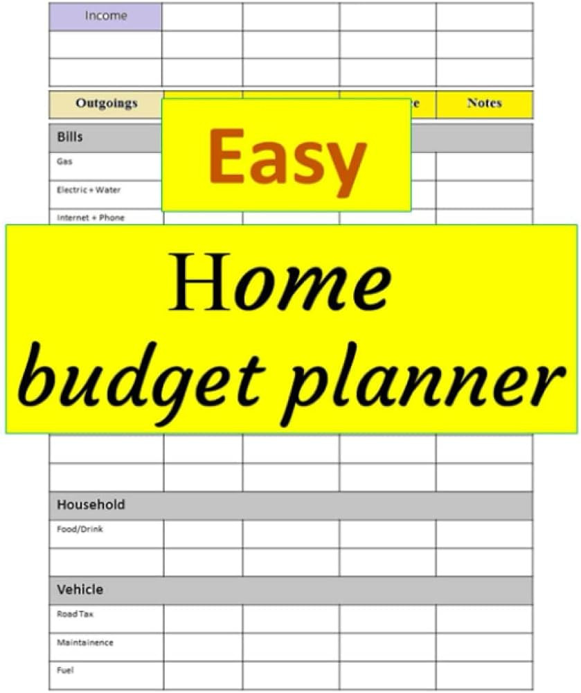 sample simple home budget template