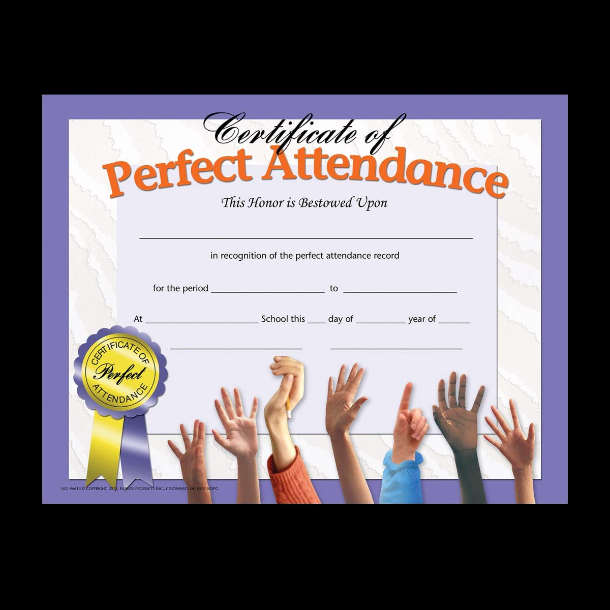 sample perfect attendance award certificate template