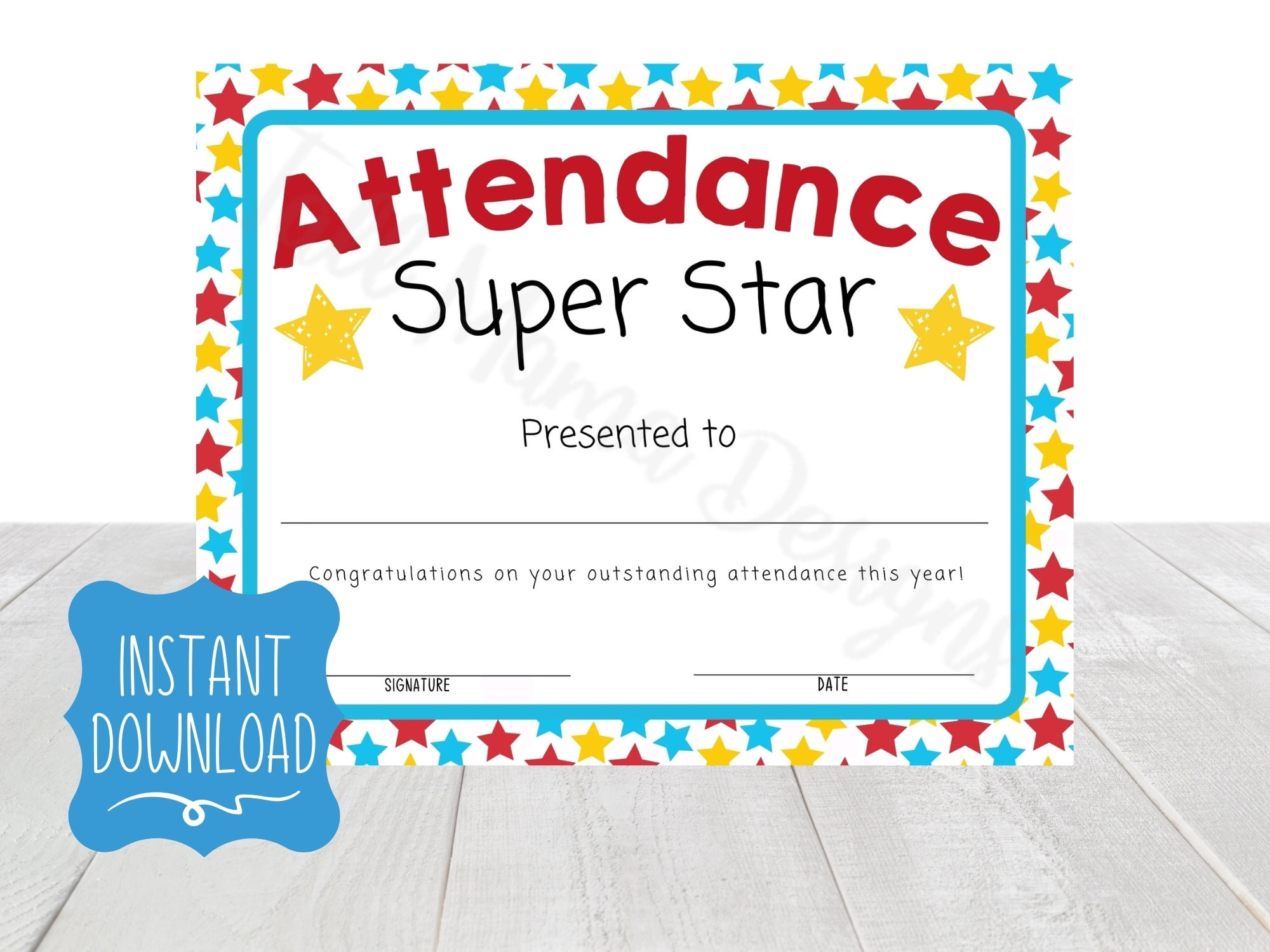 sample perfect attendance award certificate template