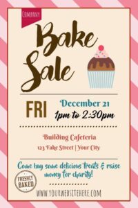 bake sale announcement wording