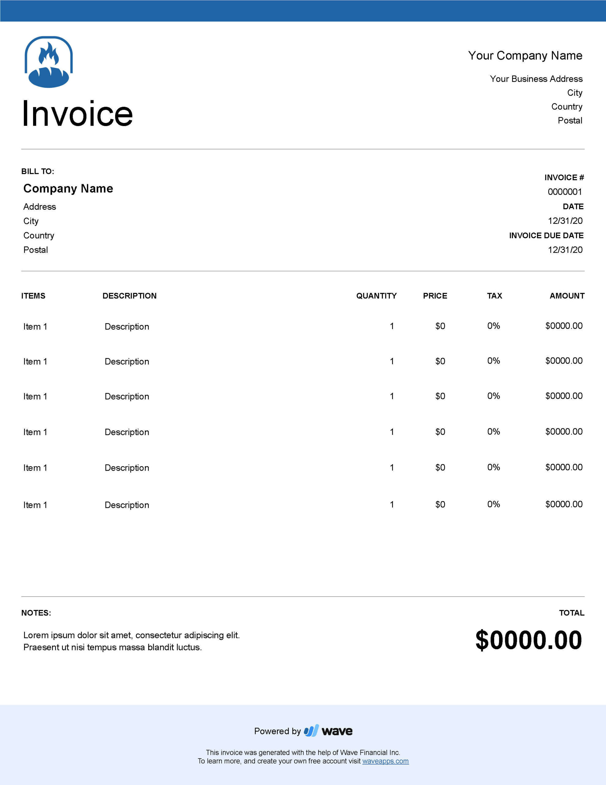 bakery invoice template