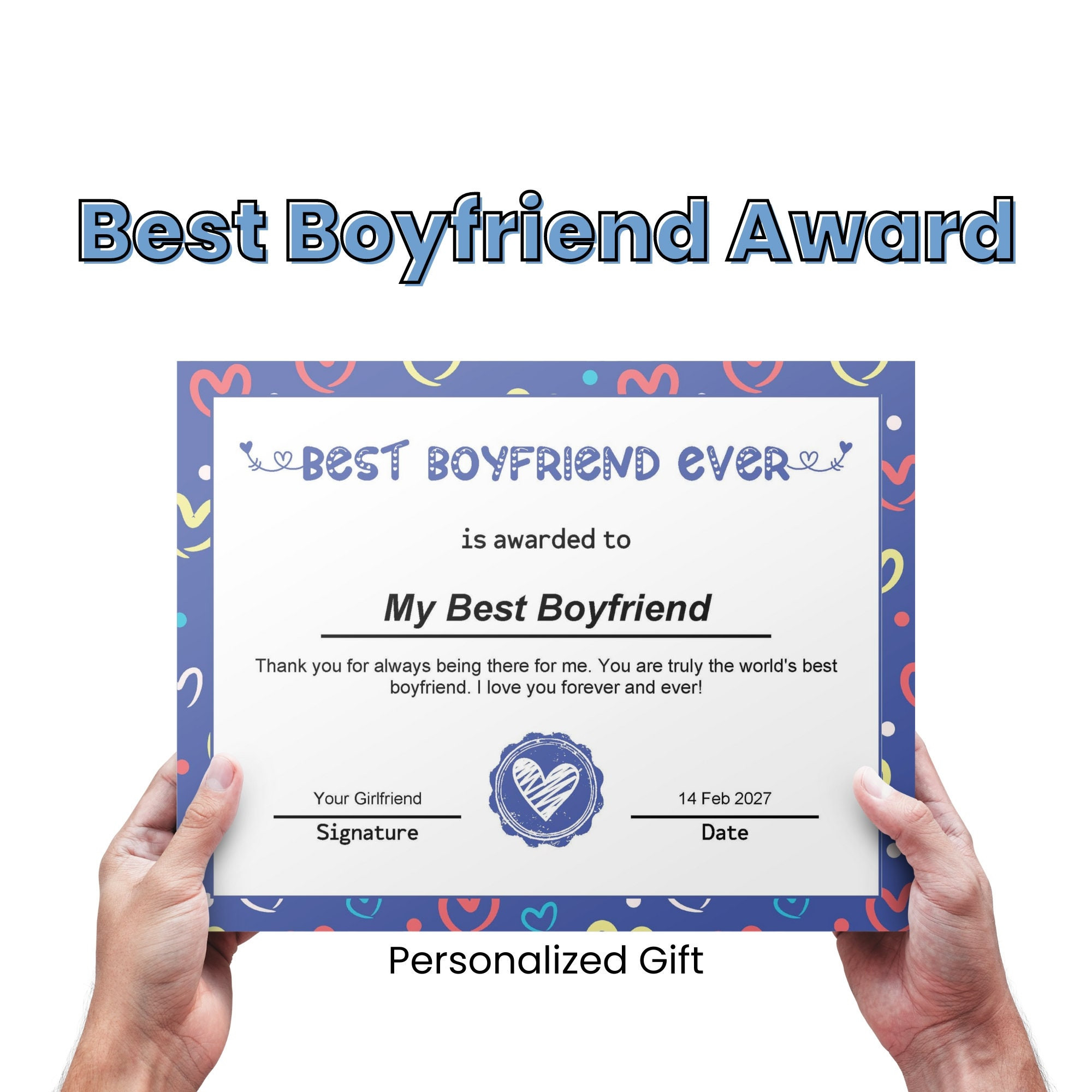 sample best boyfriend award certificate template