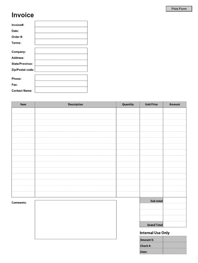 sample blank invoice template