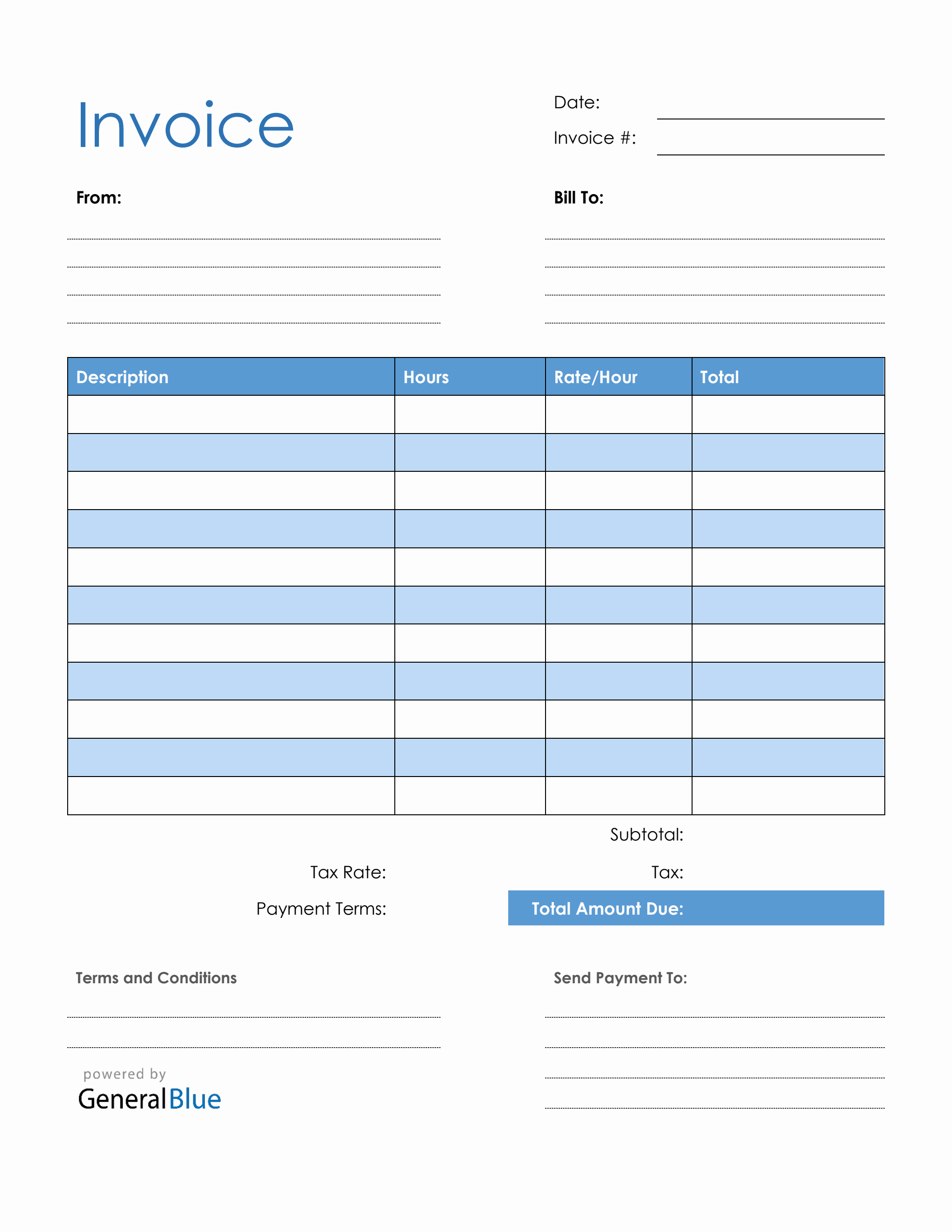 sample generic invoice template