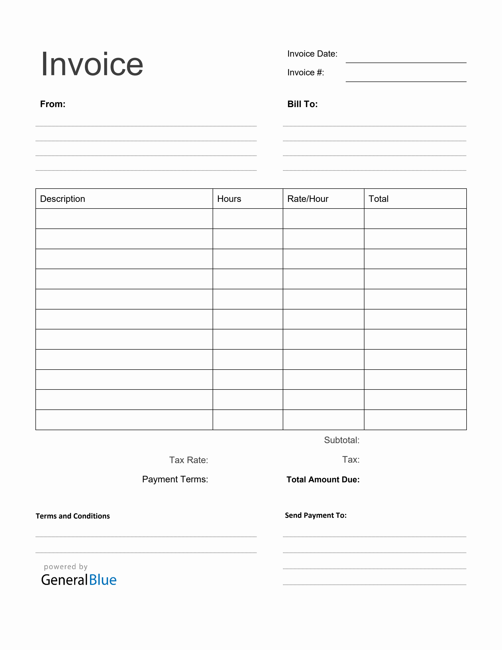 sample blank invoice template