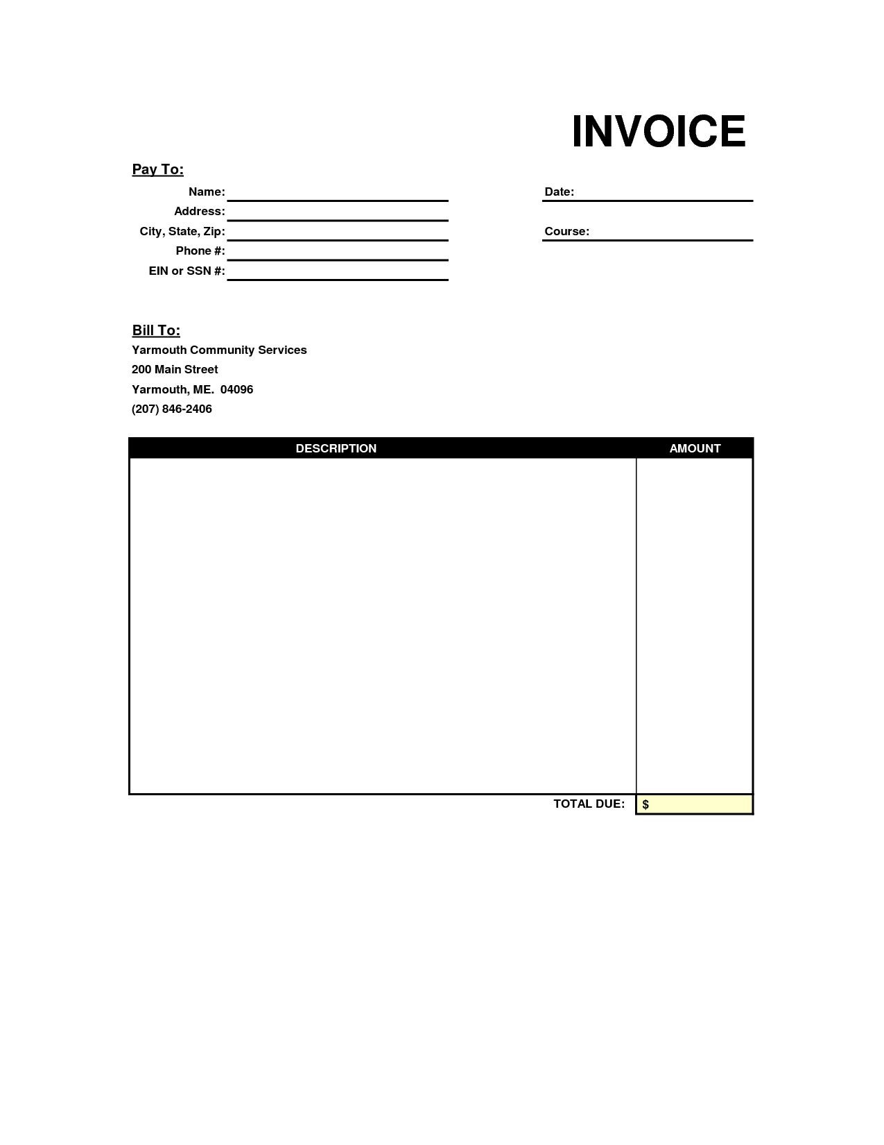 sample blank invoice for services template