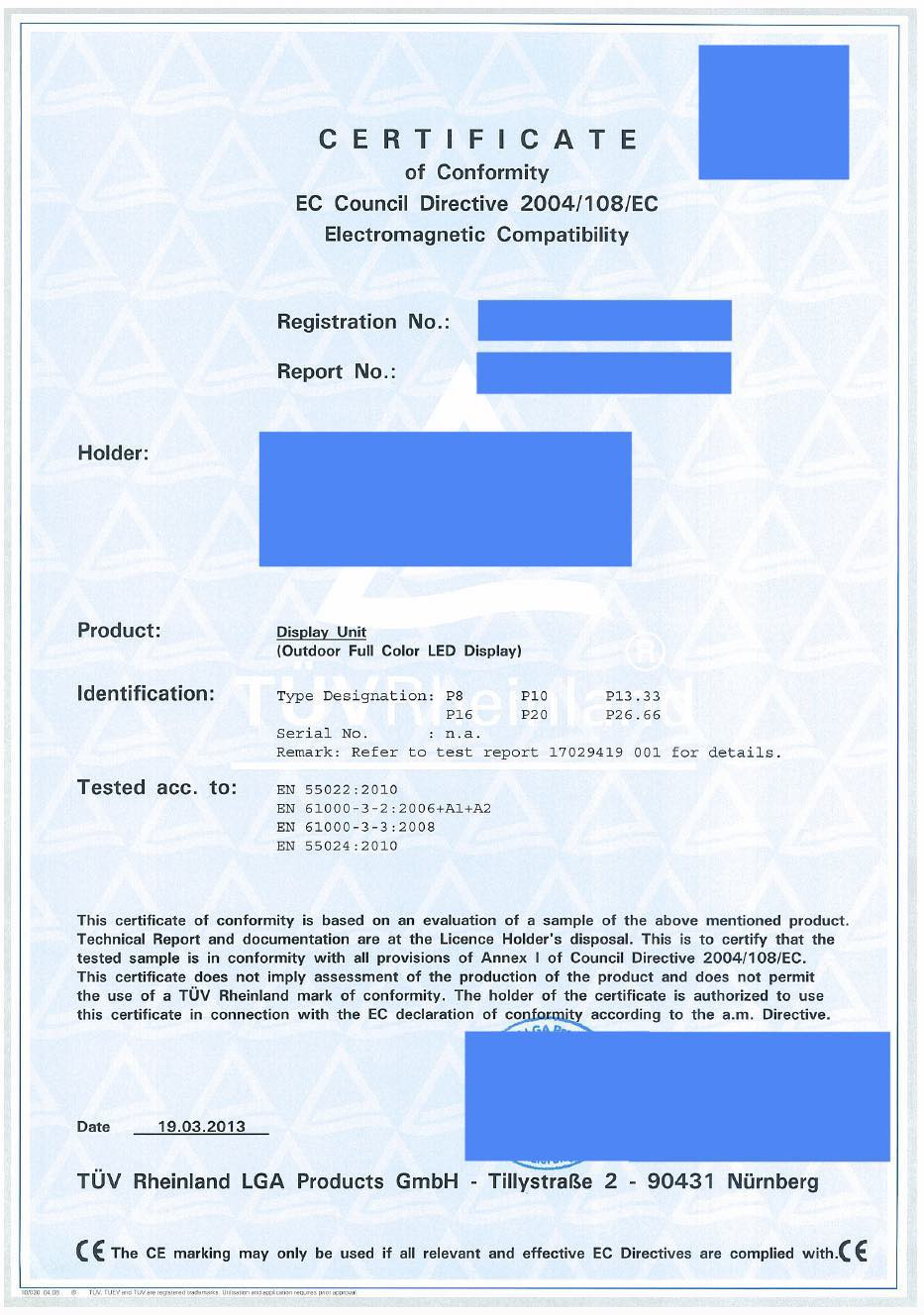 sample conformity certificate template