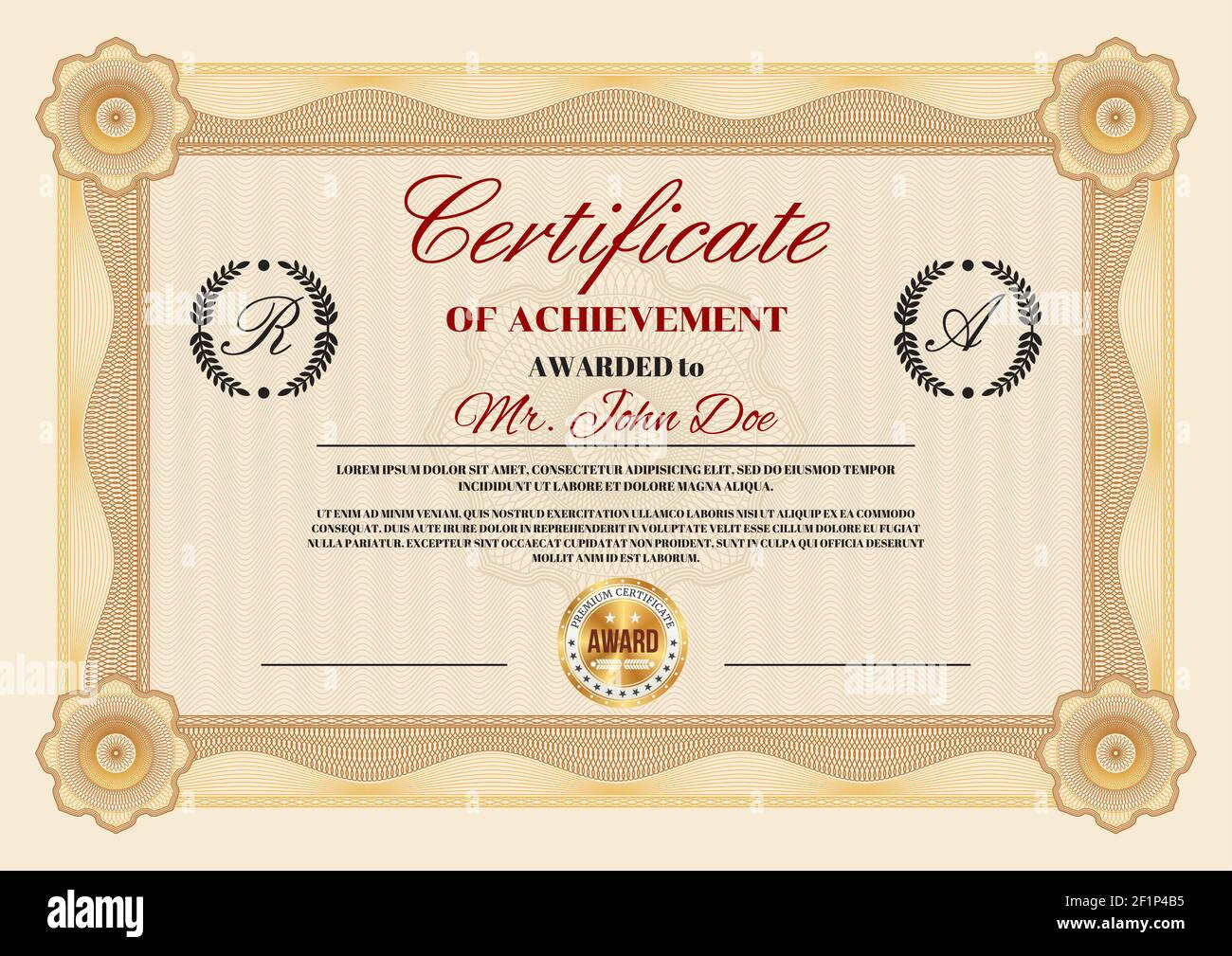 sample 1st Place Certificate template