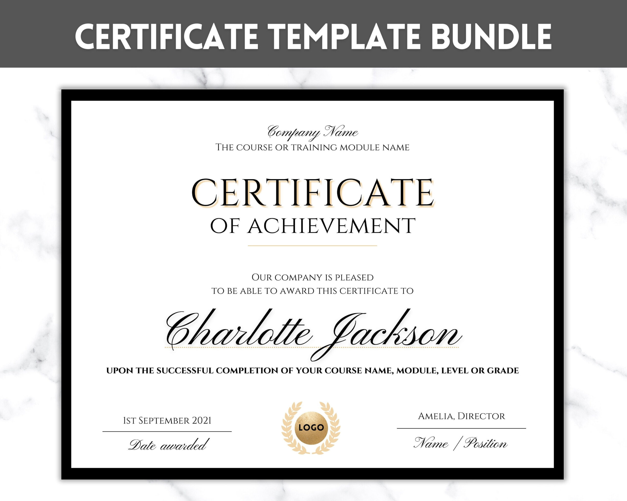 sample achievement certificate template