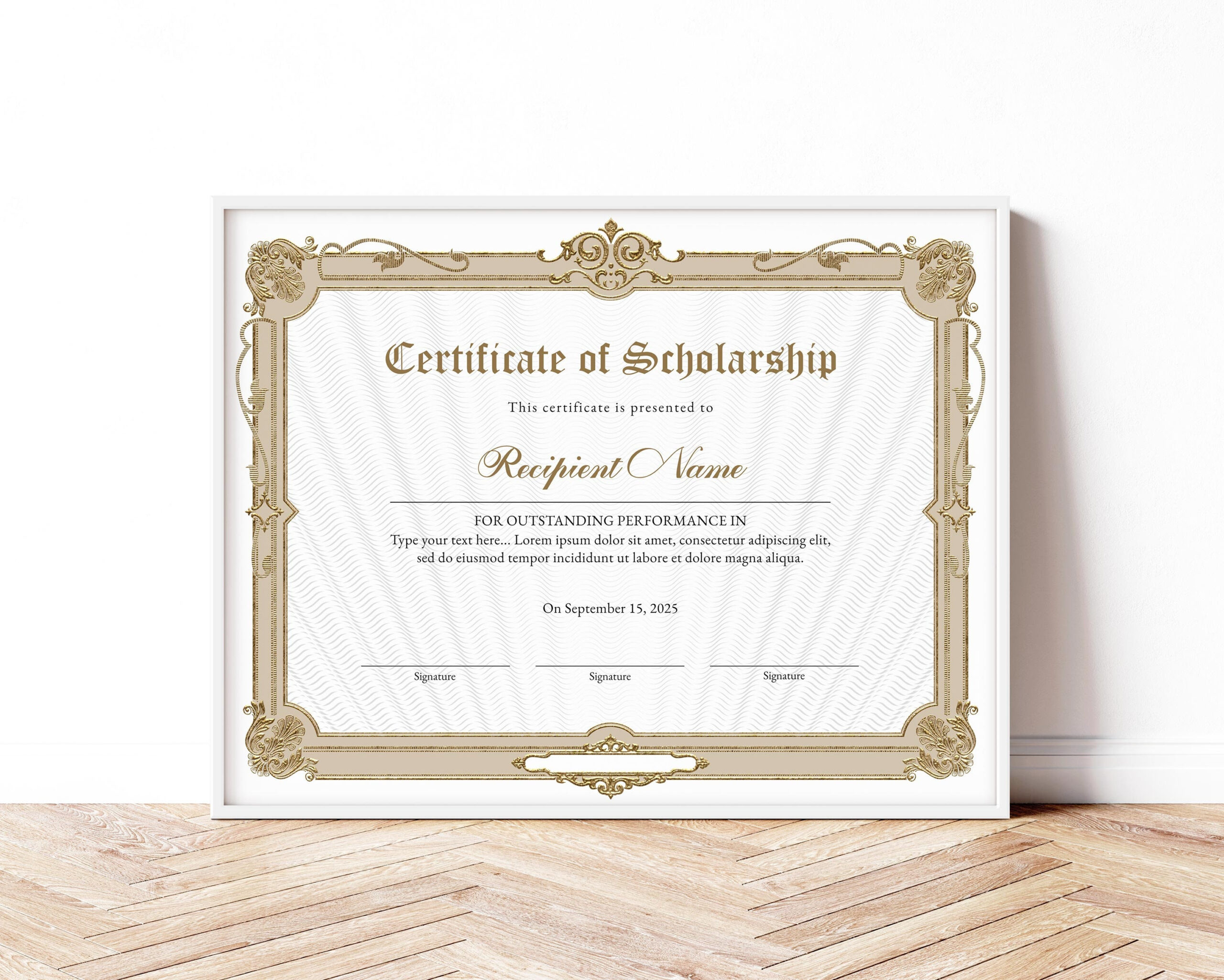 sample scholarship award certificate template