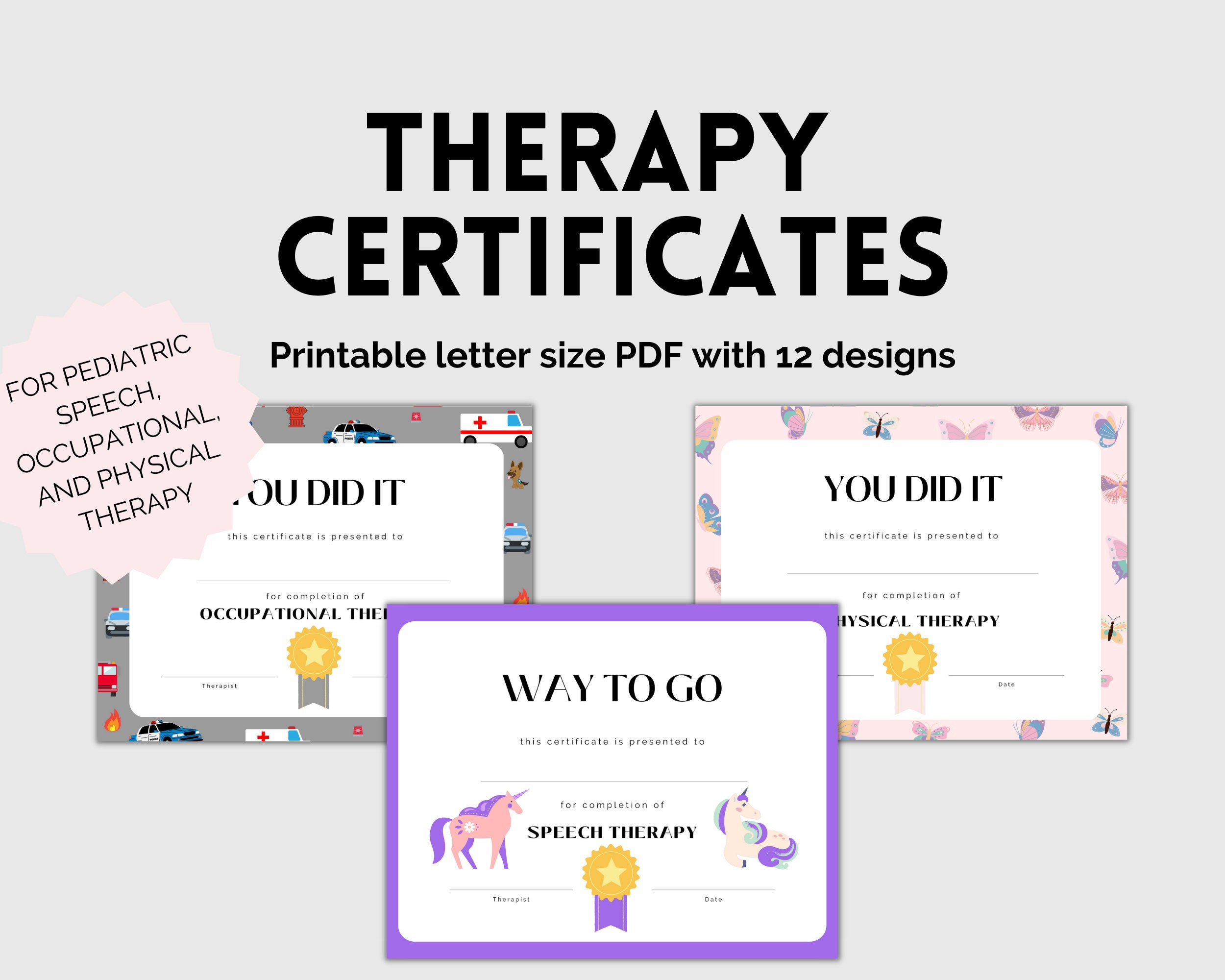 sample therapy completion certificate template