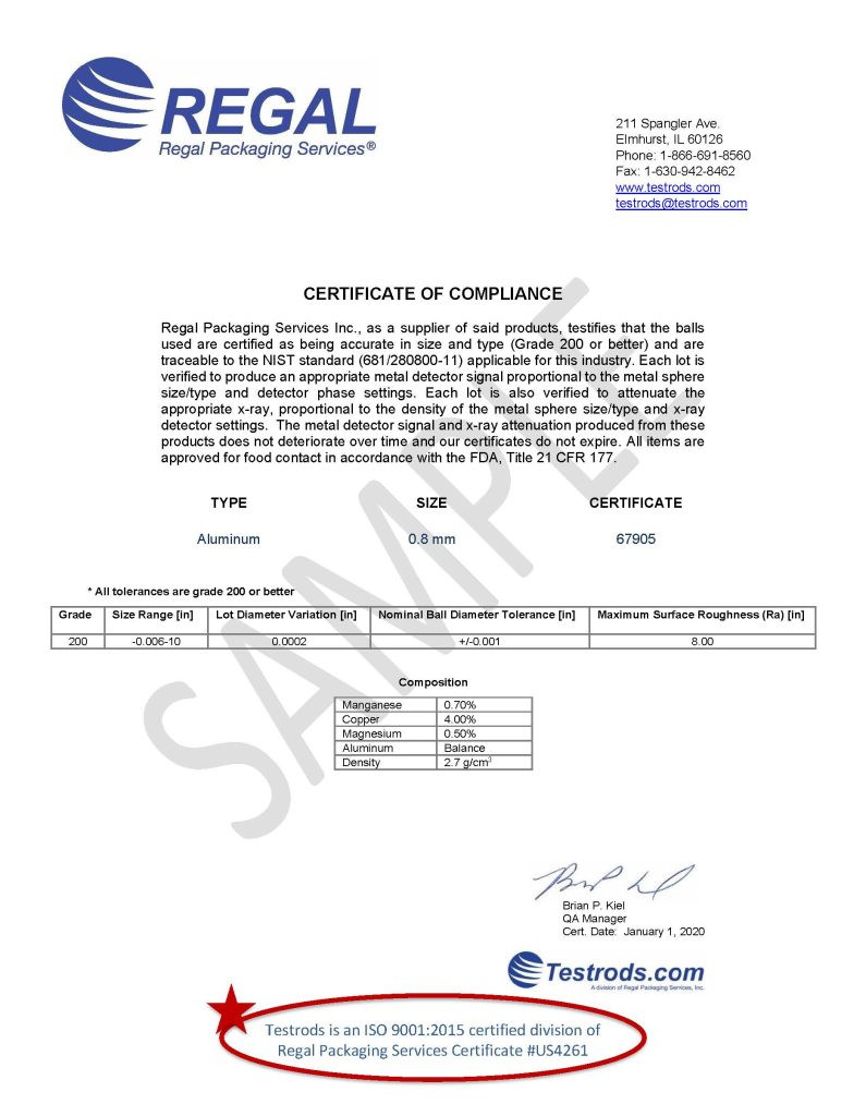 sample conformity certificate template