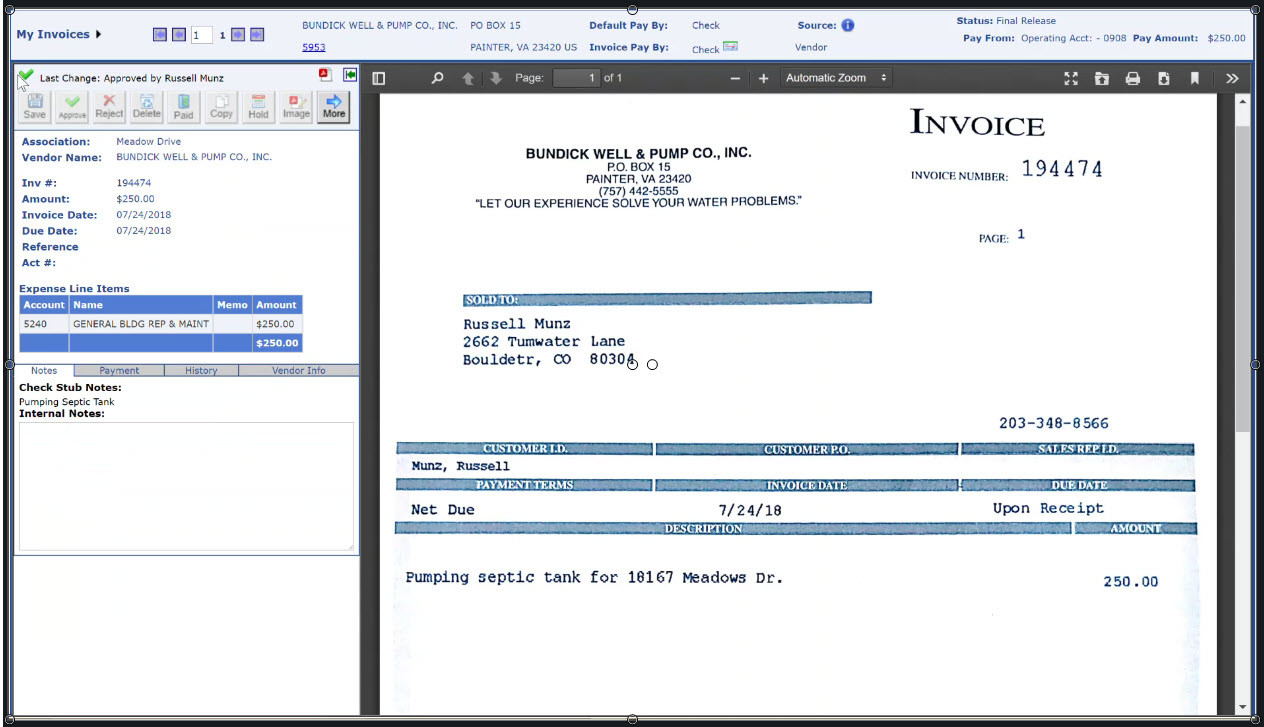 sample homeowners association dues invoice template