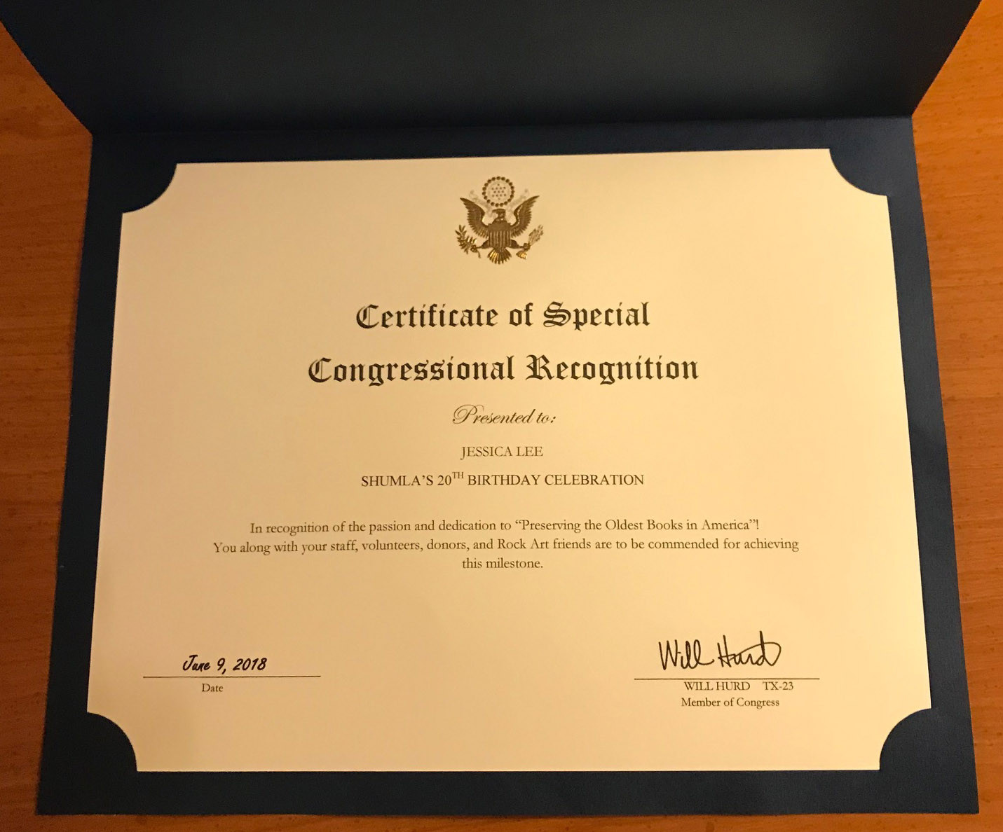 sample congressional recognition certificate template