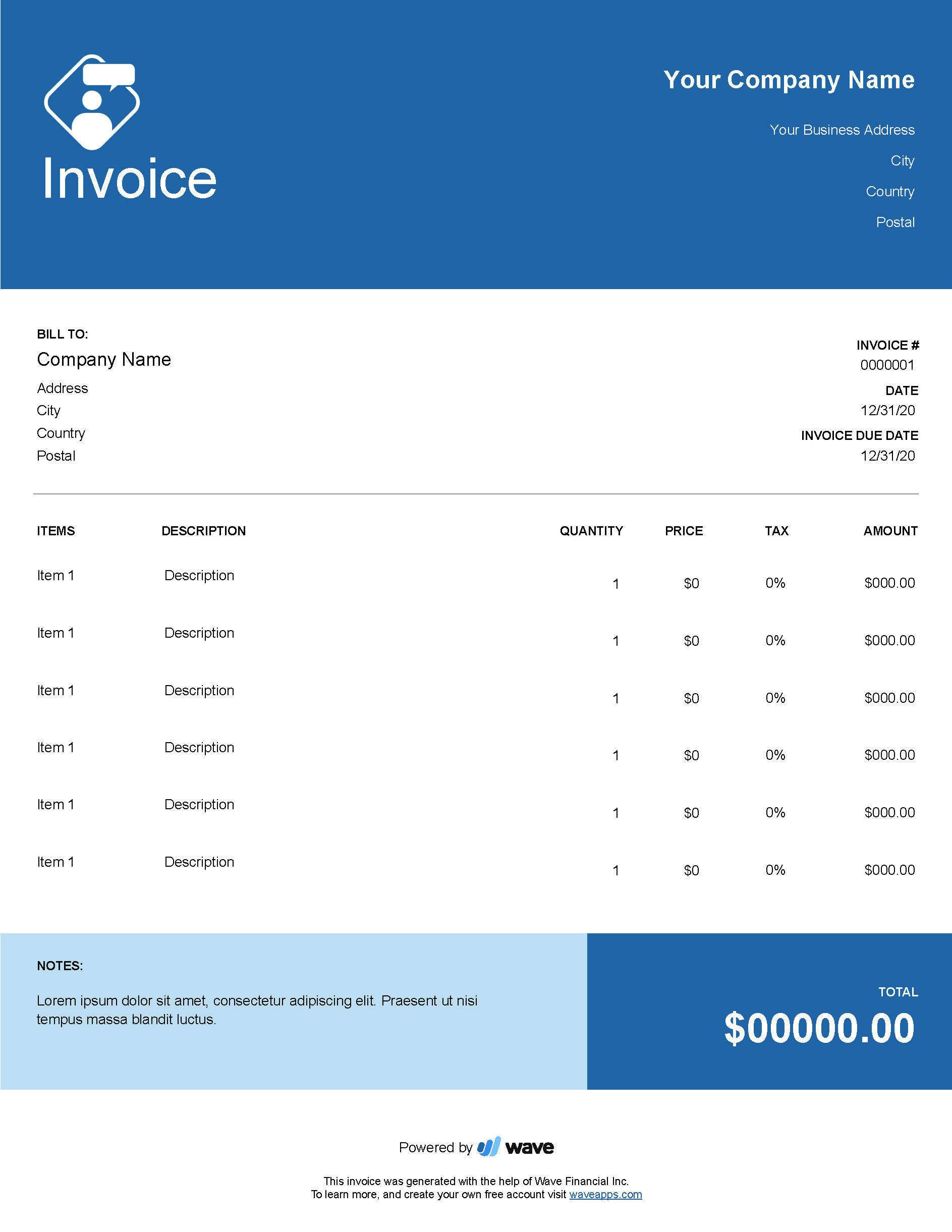 consultant service invoice template