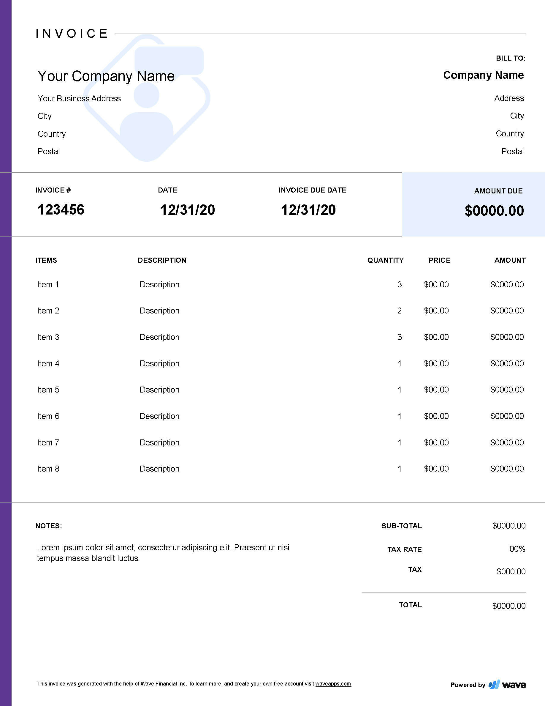 consultant service invoice template