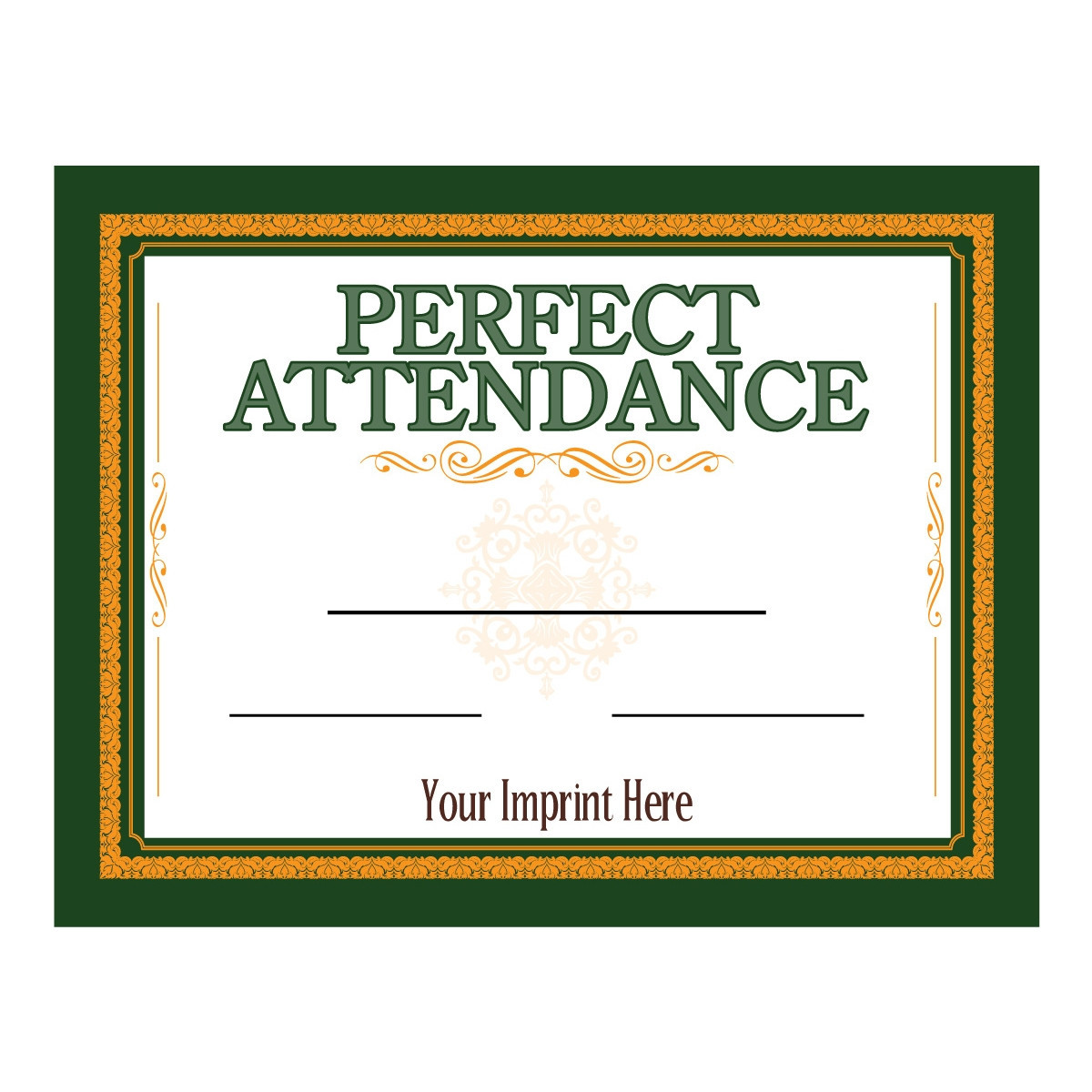 sample perfect attendance award certificate template