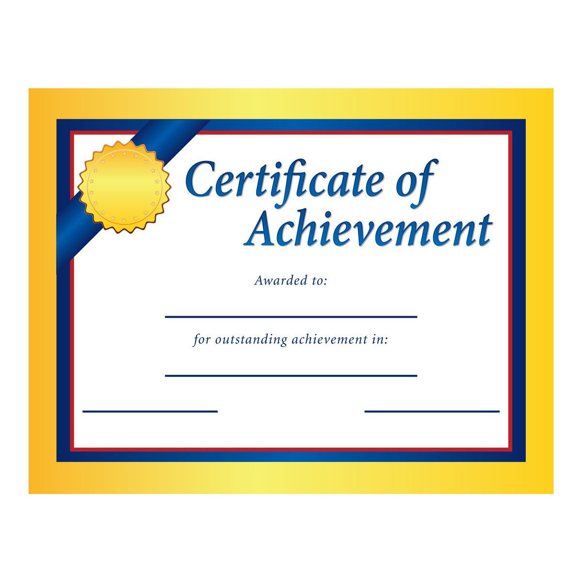 sample achievement certificate template