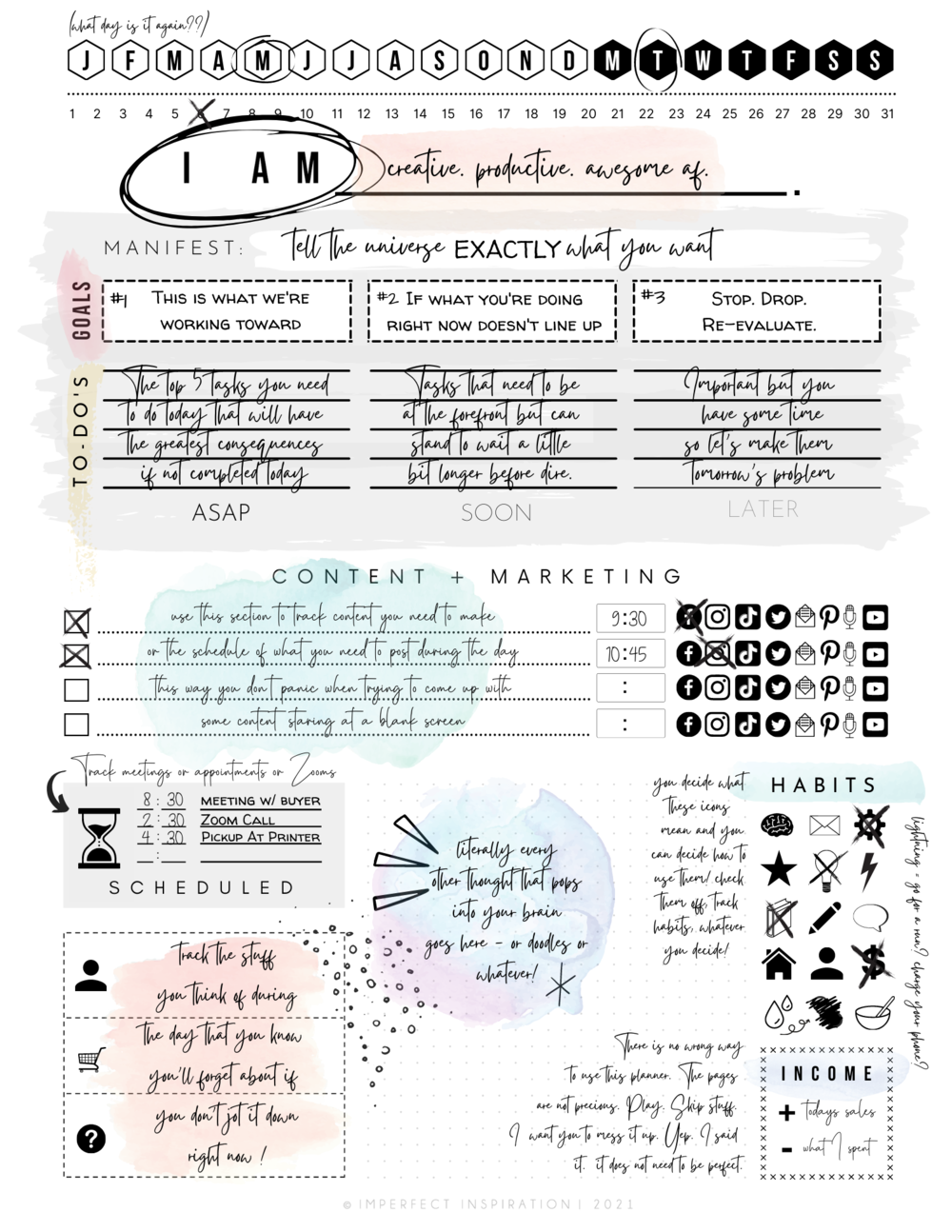 sample business planner template