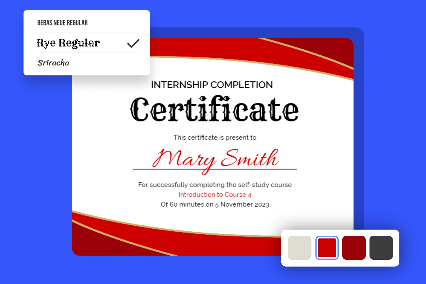 sample internship completion certificate template