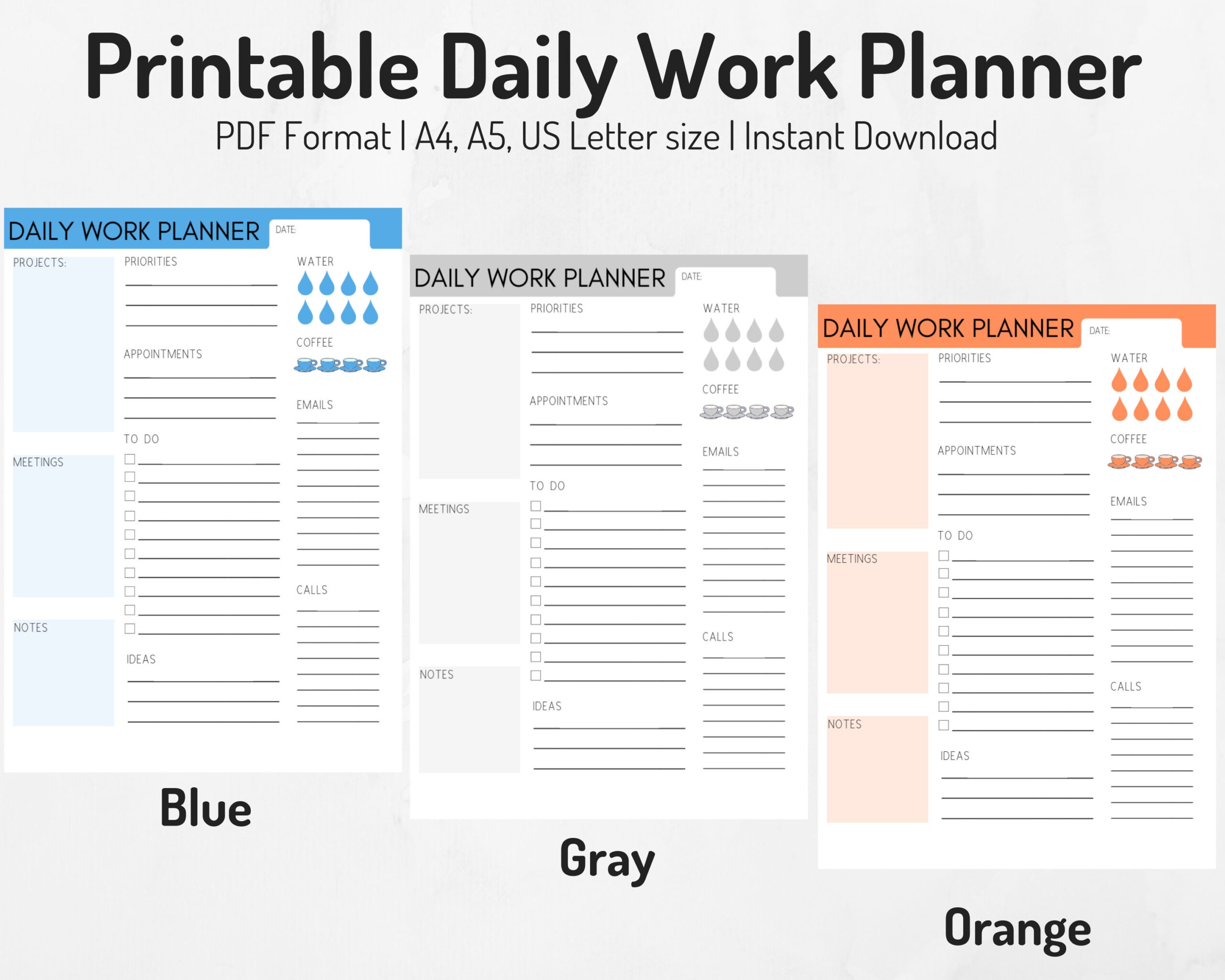 sample work daily planner template