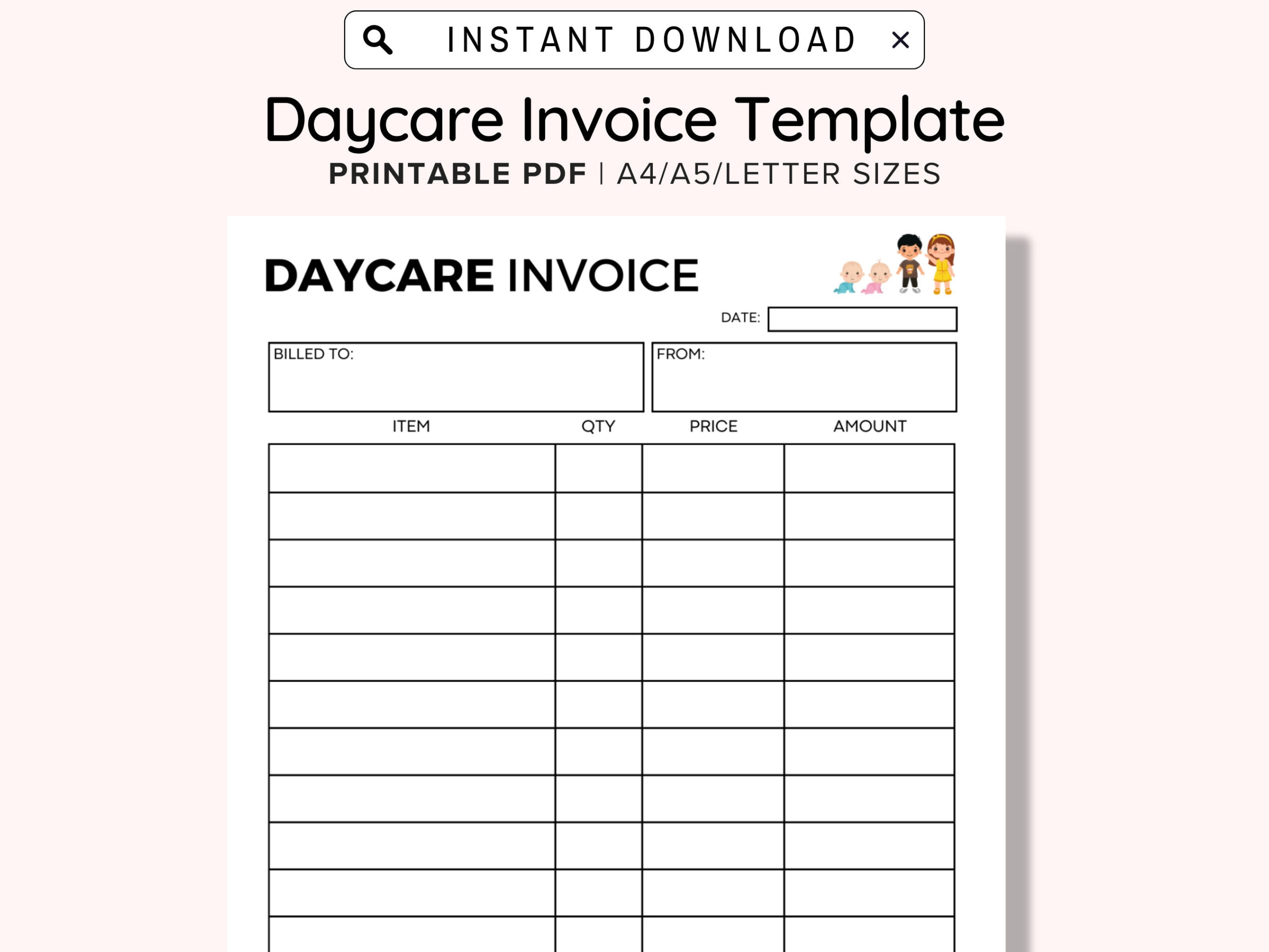 daycare invoice template