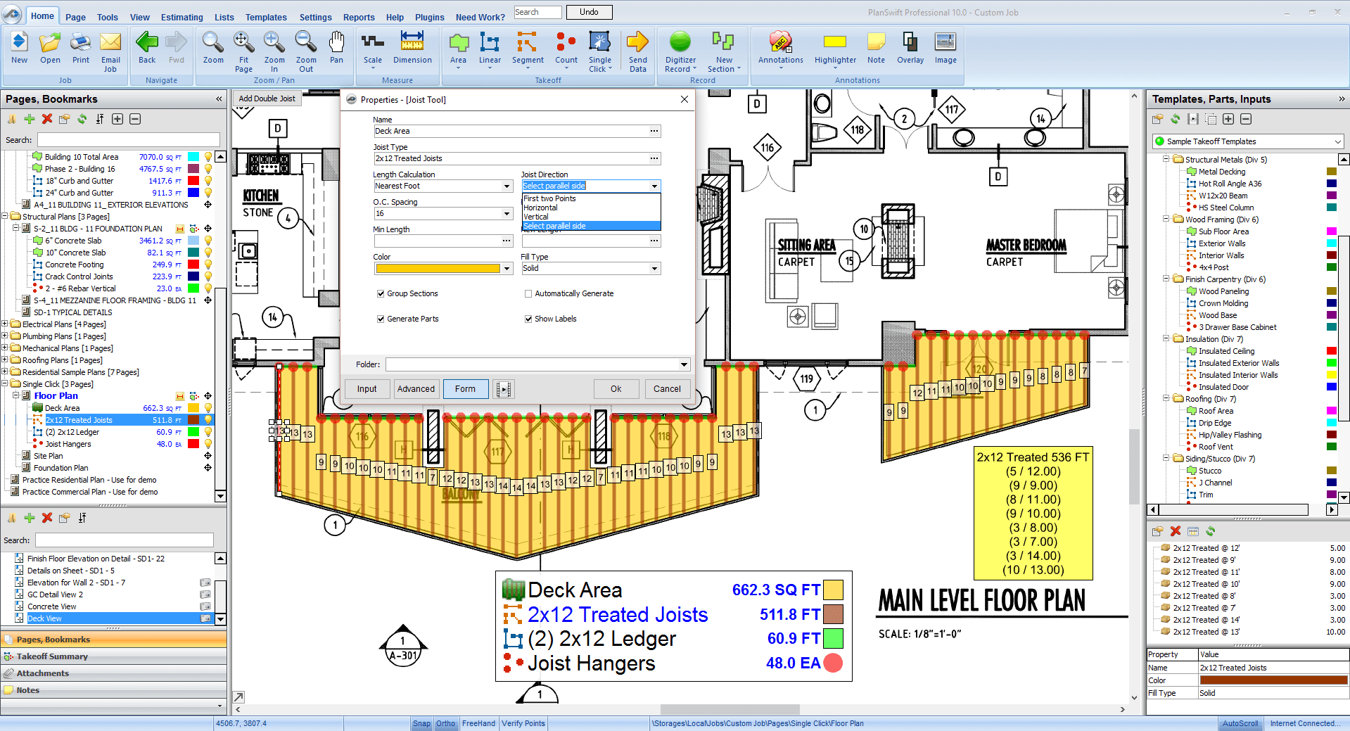 sample deck estimate template