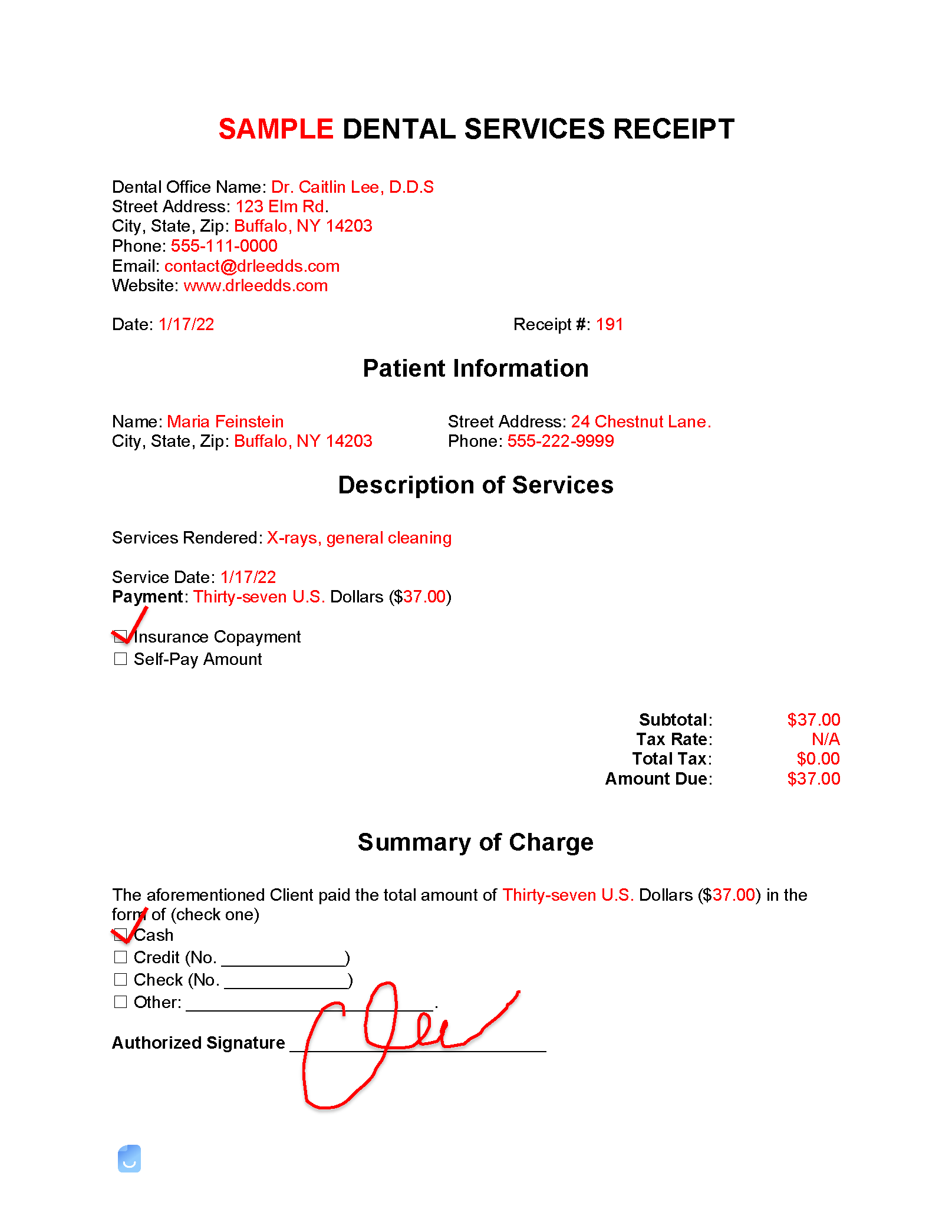 dental invoice template