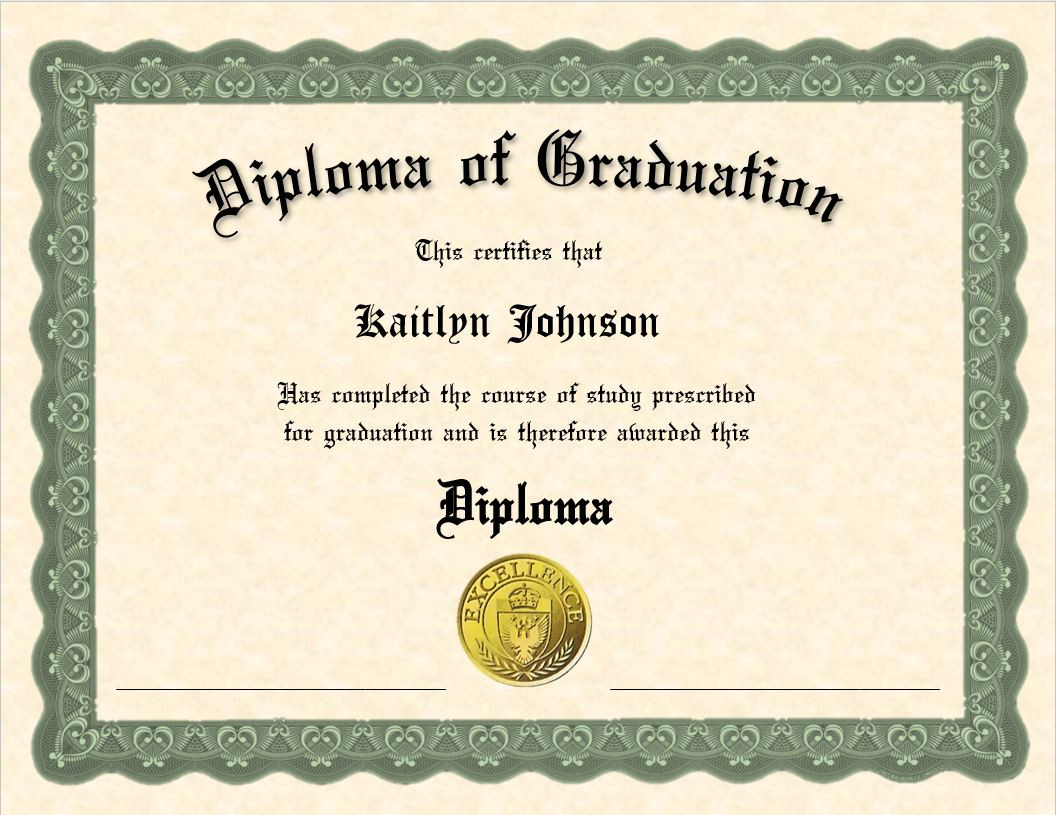 sample Diploma Certificate template