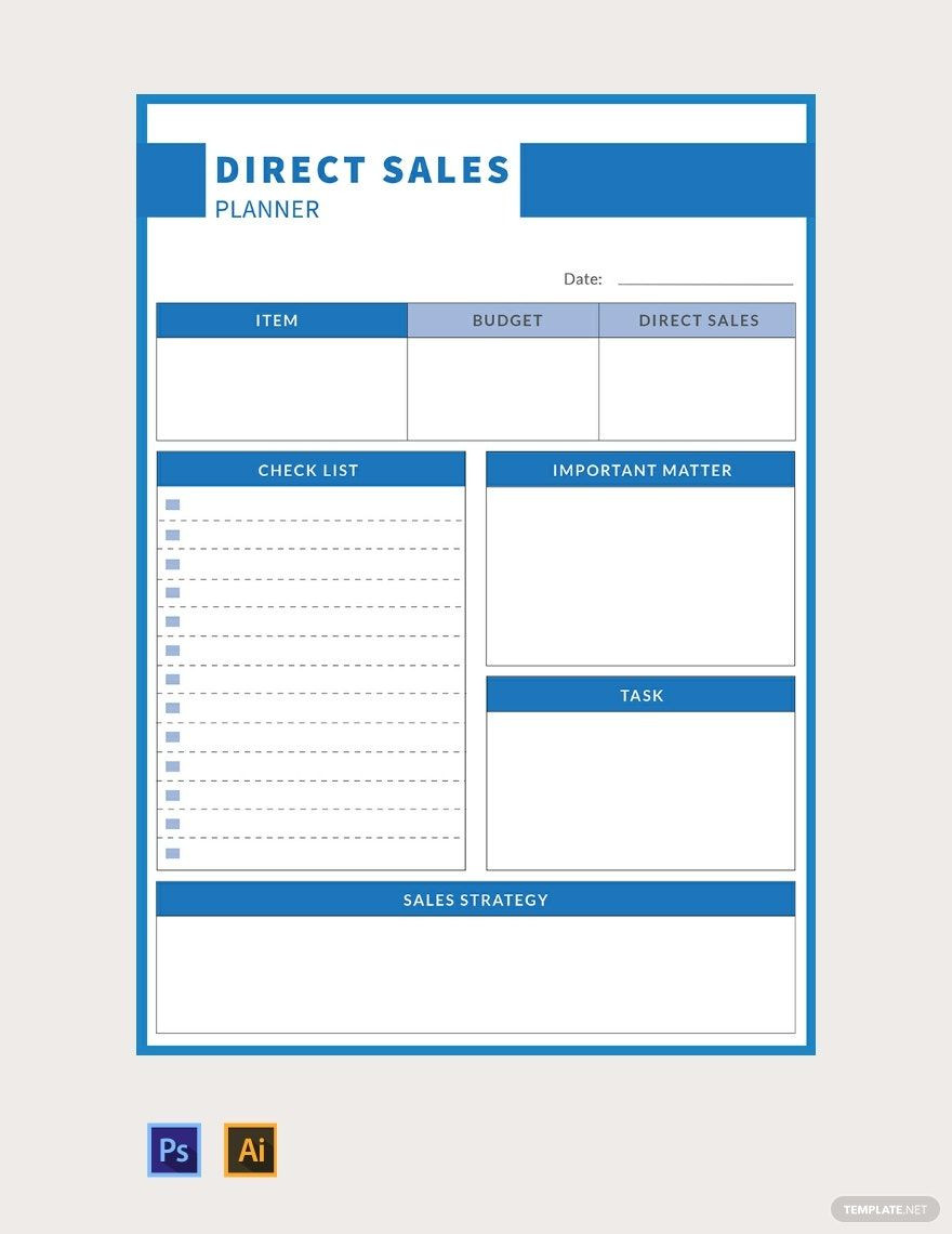 sample sales planner template