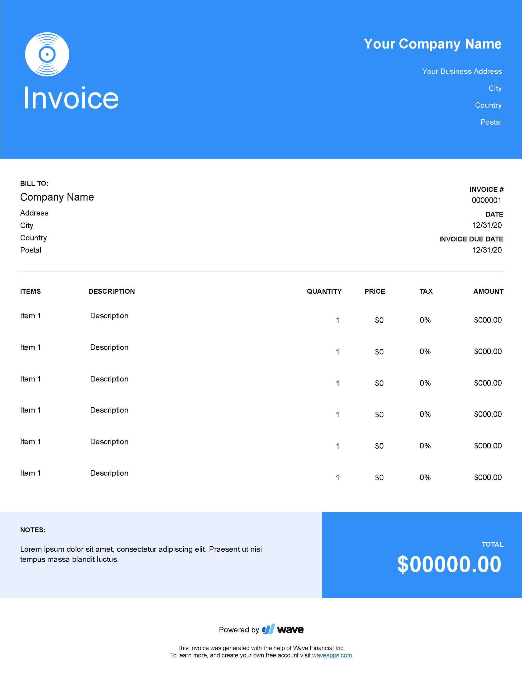 dj invoice template