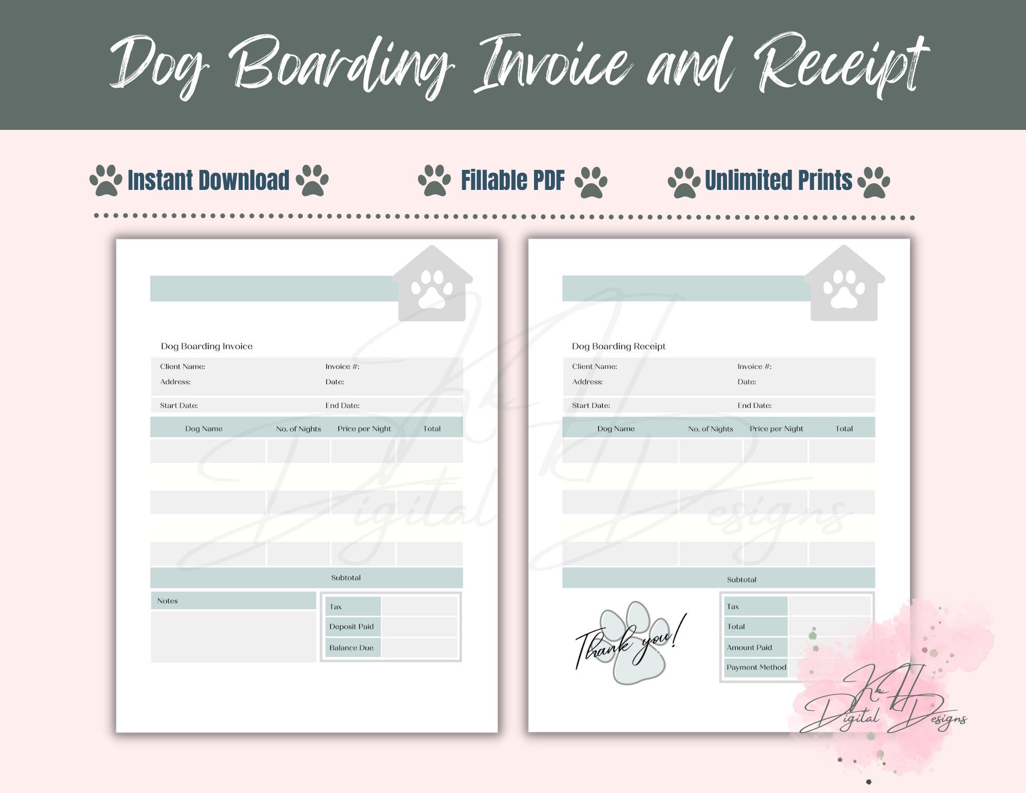 sample pet sitting invoice template