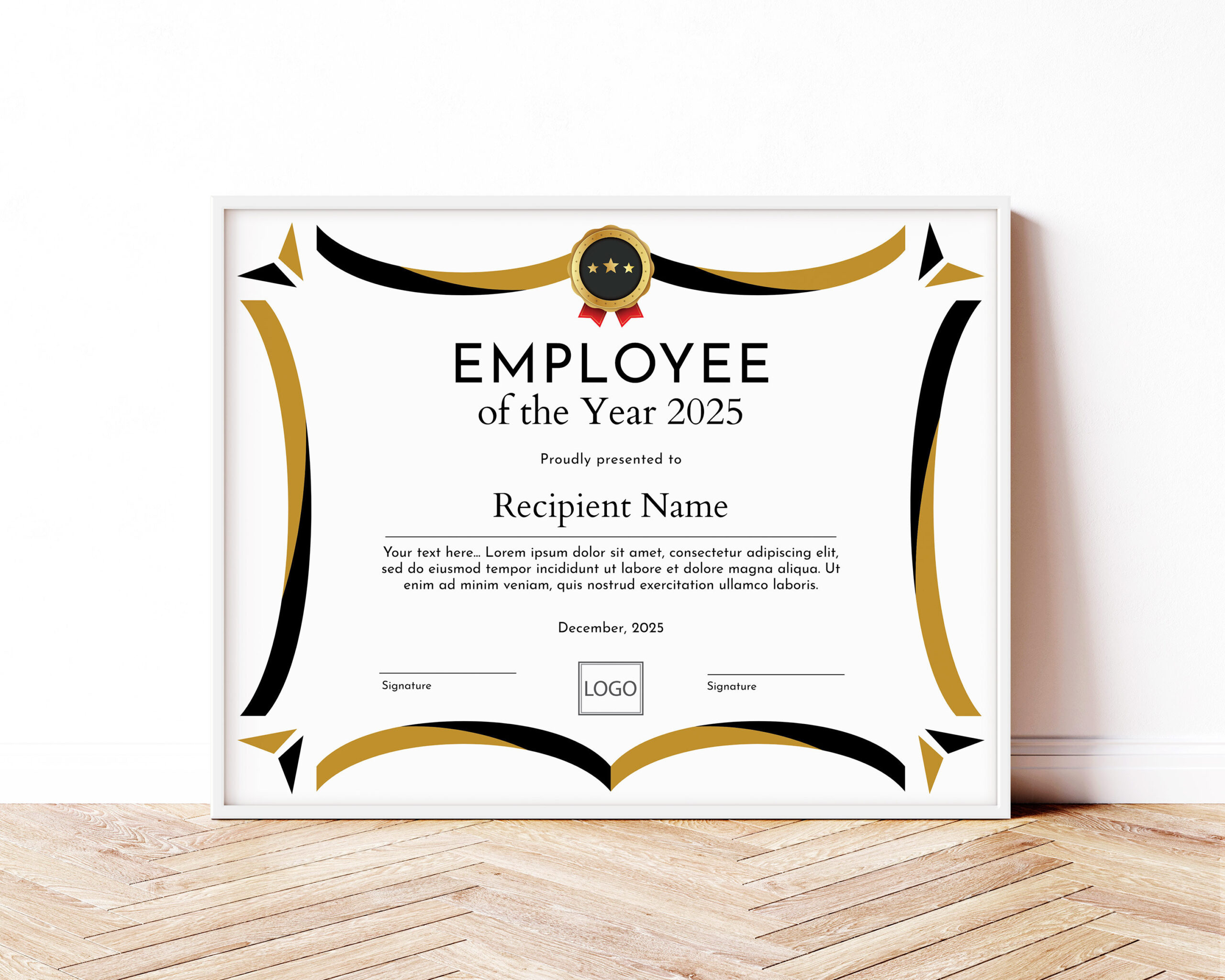 sample Employee of The Year Certificate template