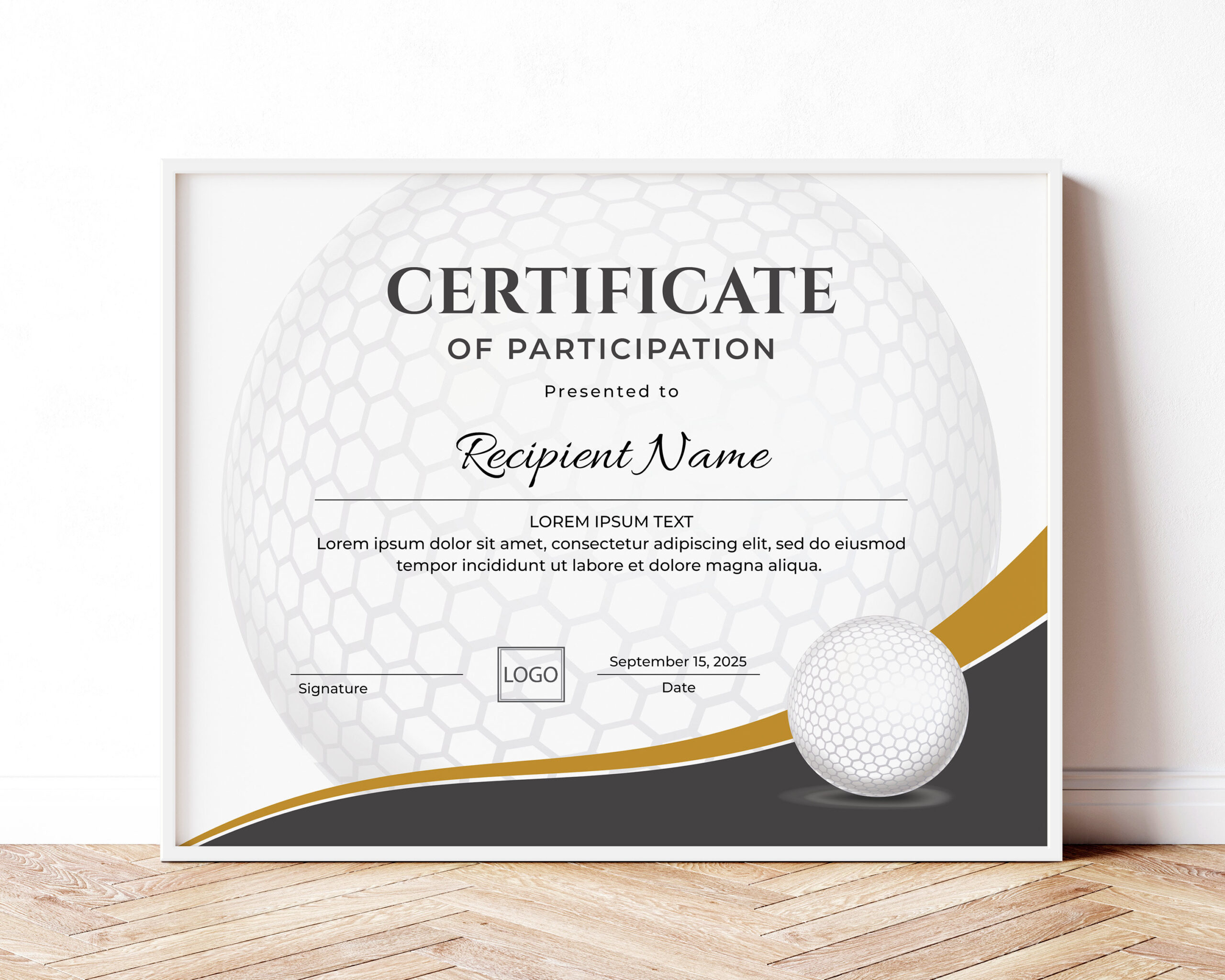 sample Golf Certificate template