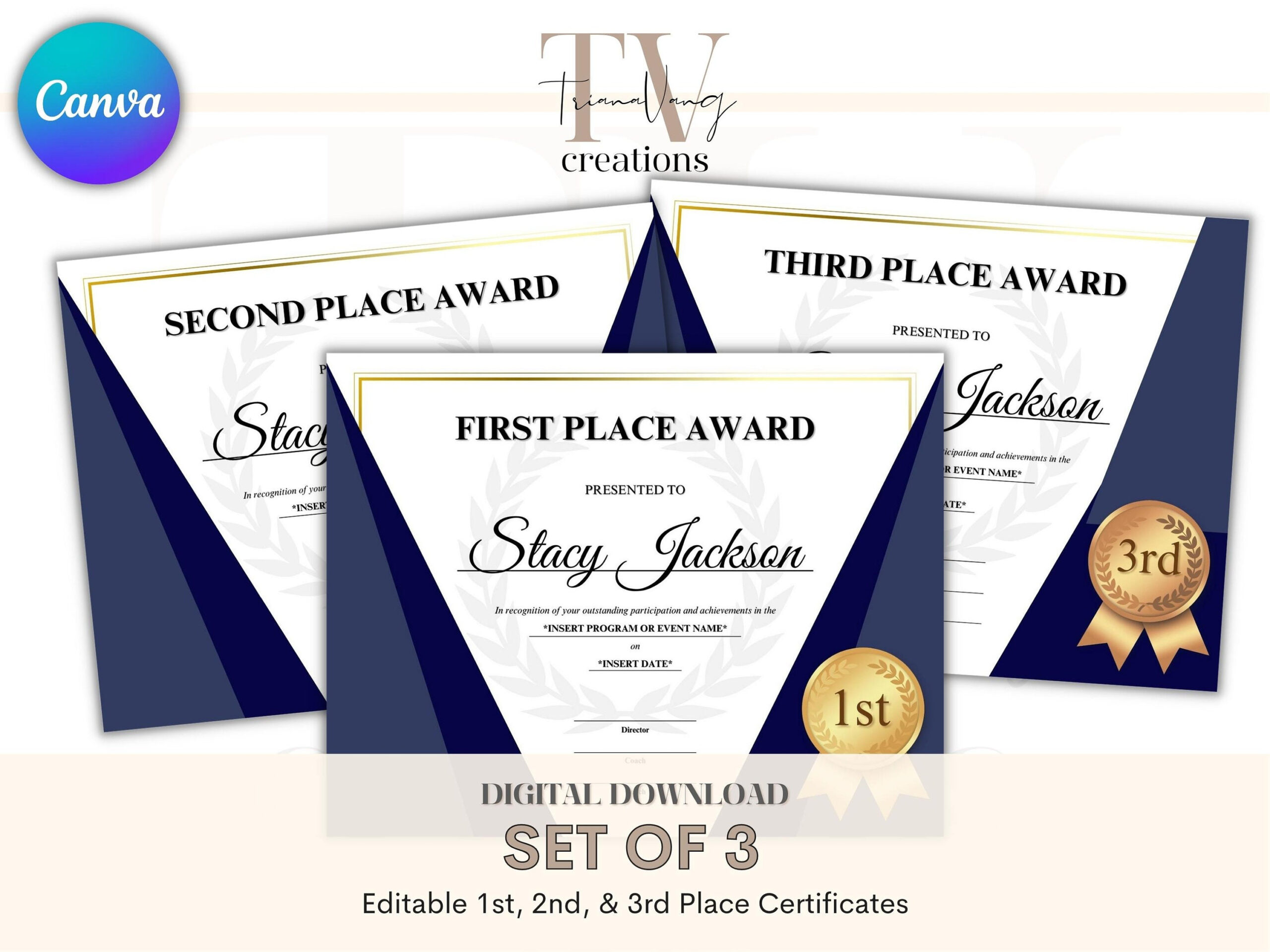 sample 1st Place Certificate template