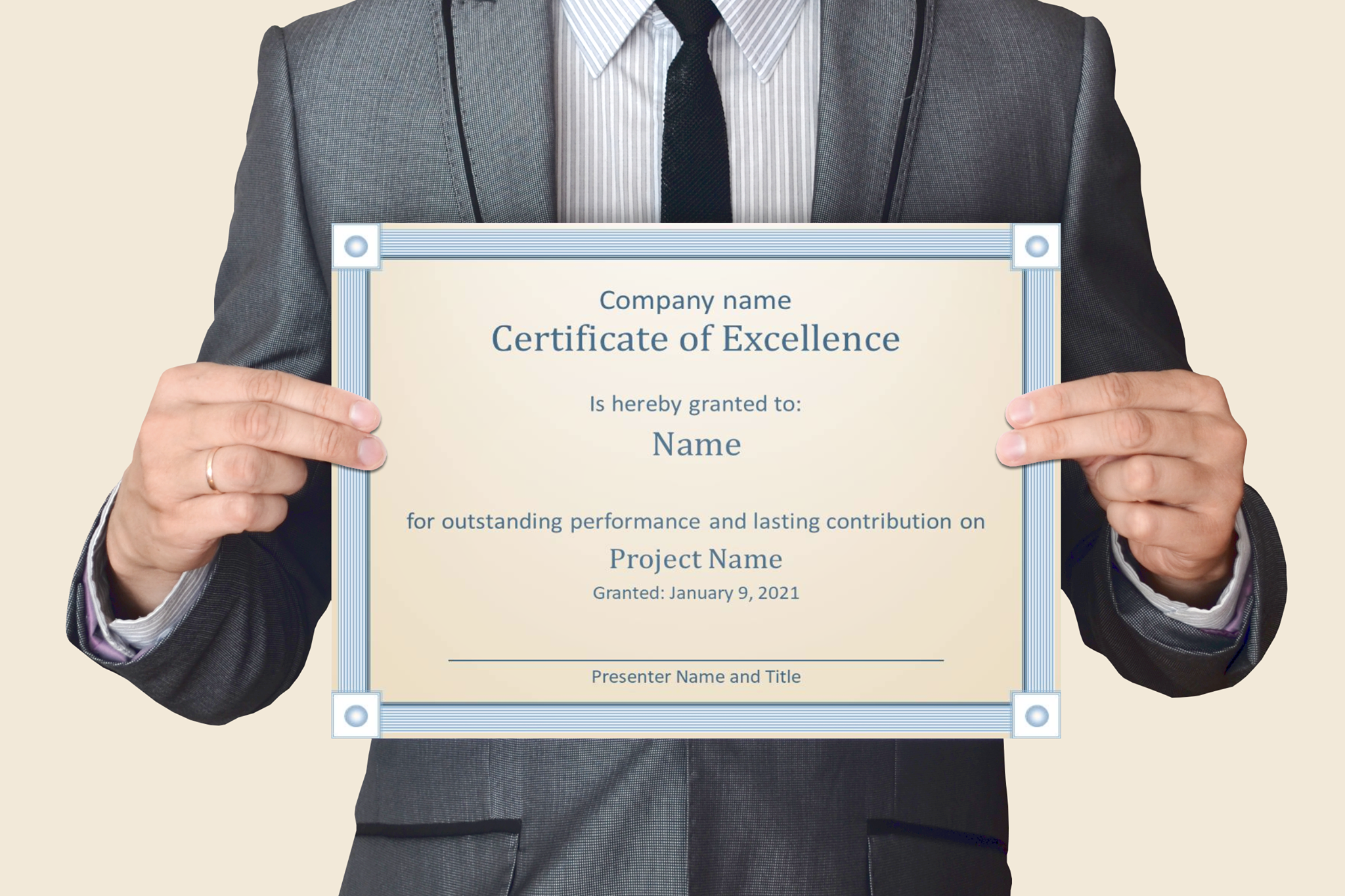 sample Employee of The Year Certificate template