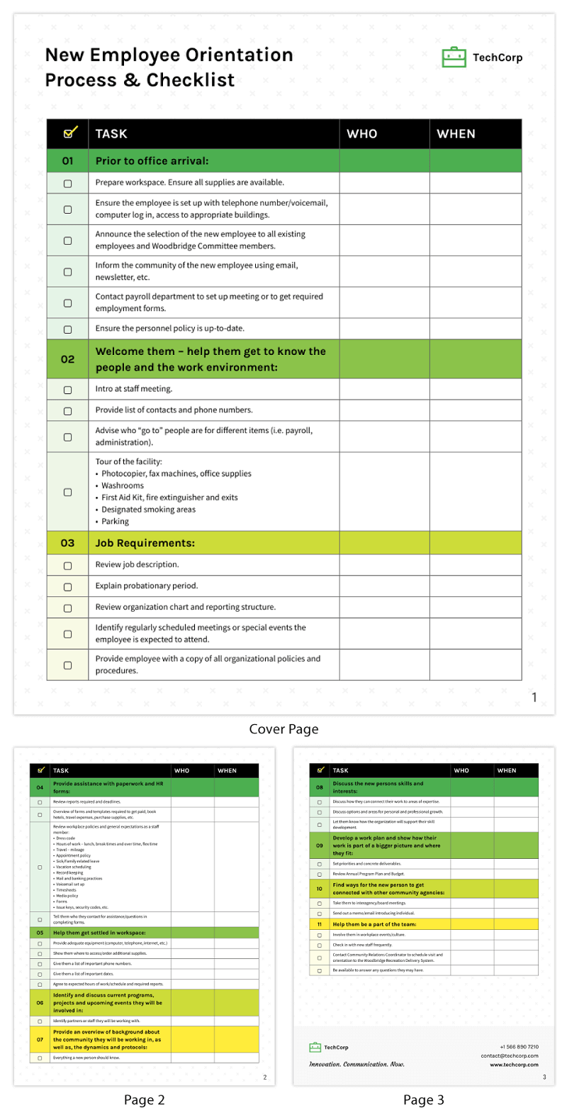 sample training planner template