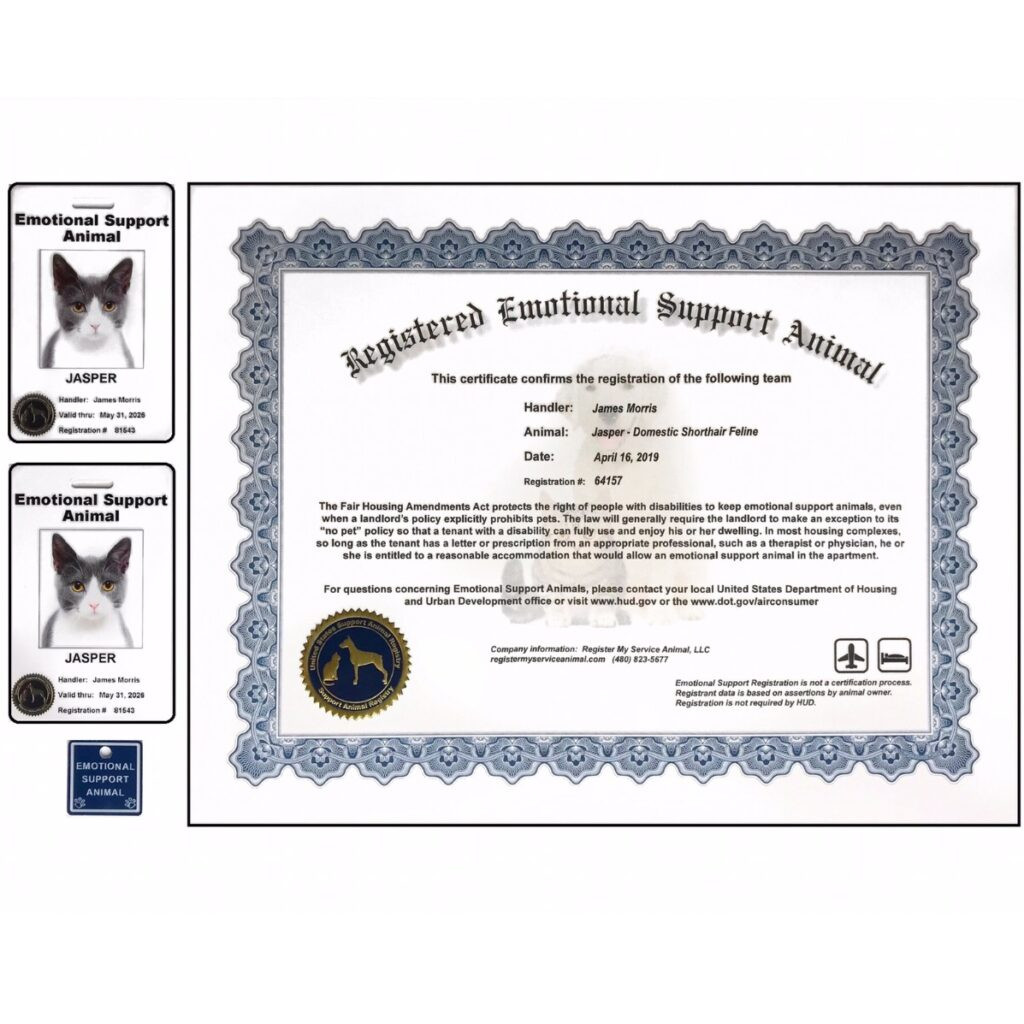 sample Emotional Support Animal Certificate template