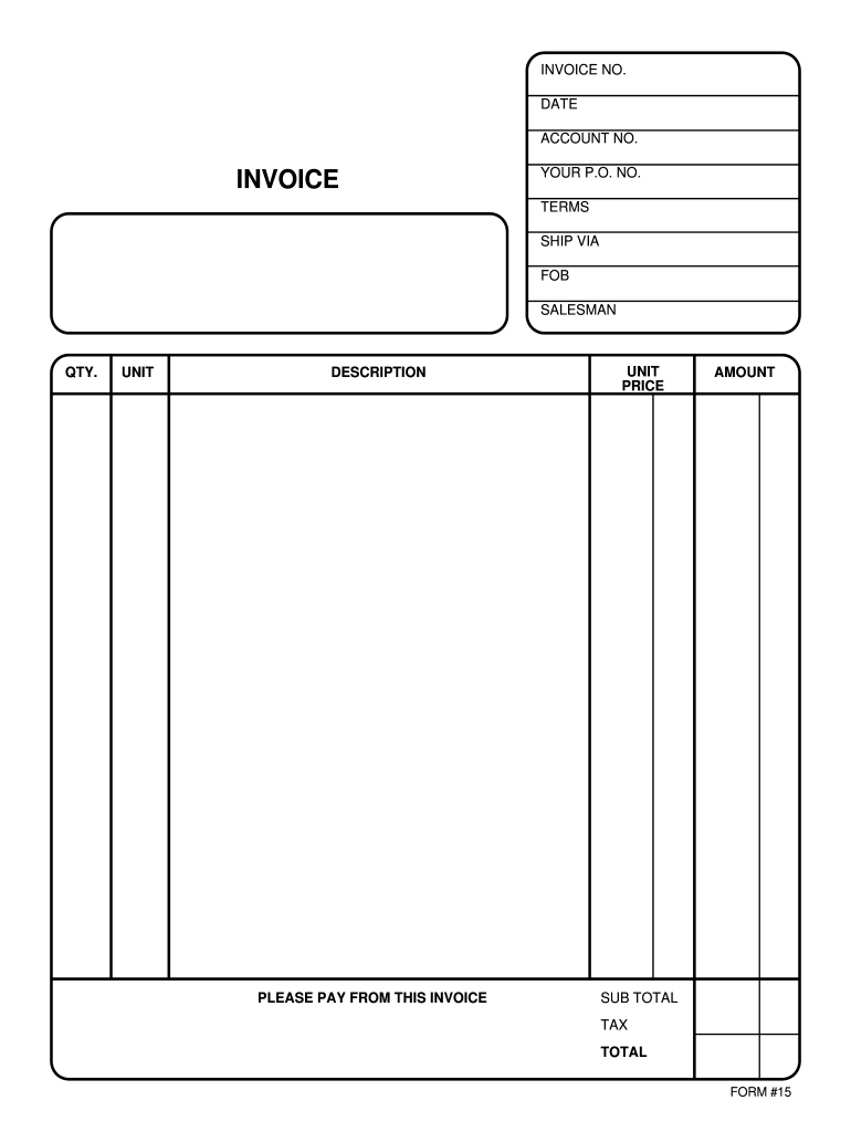 sample blank invoice for services template