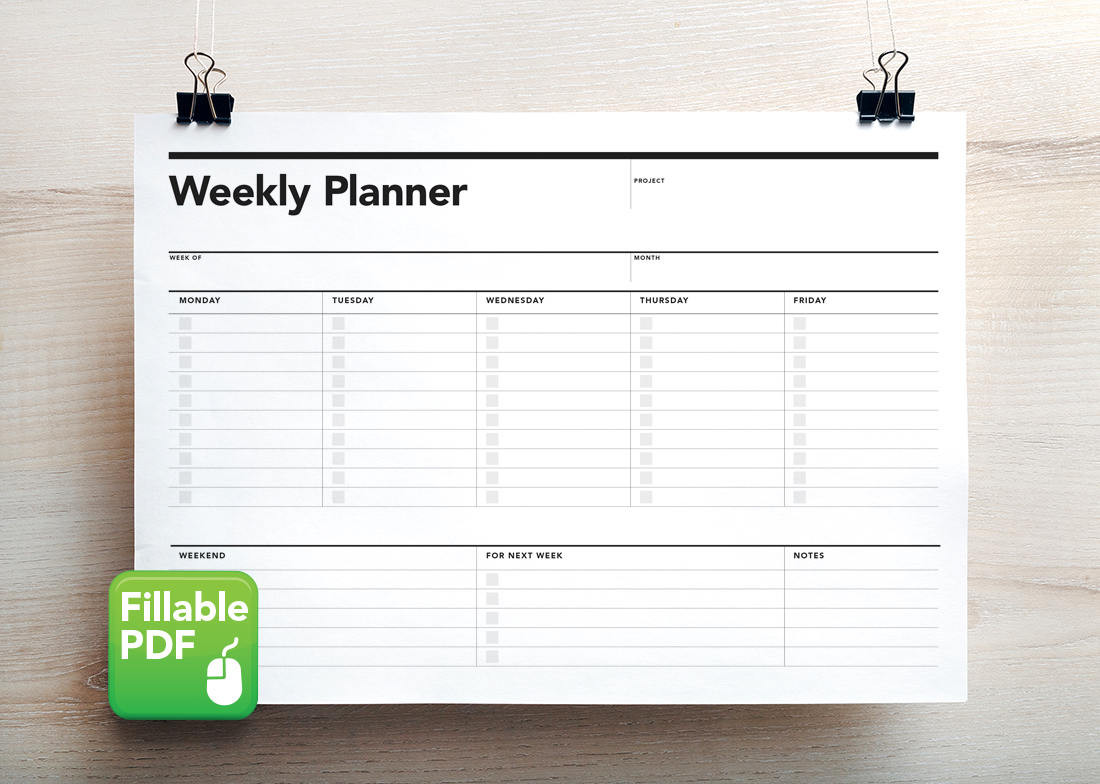 sample weekly planner for students template