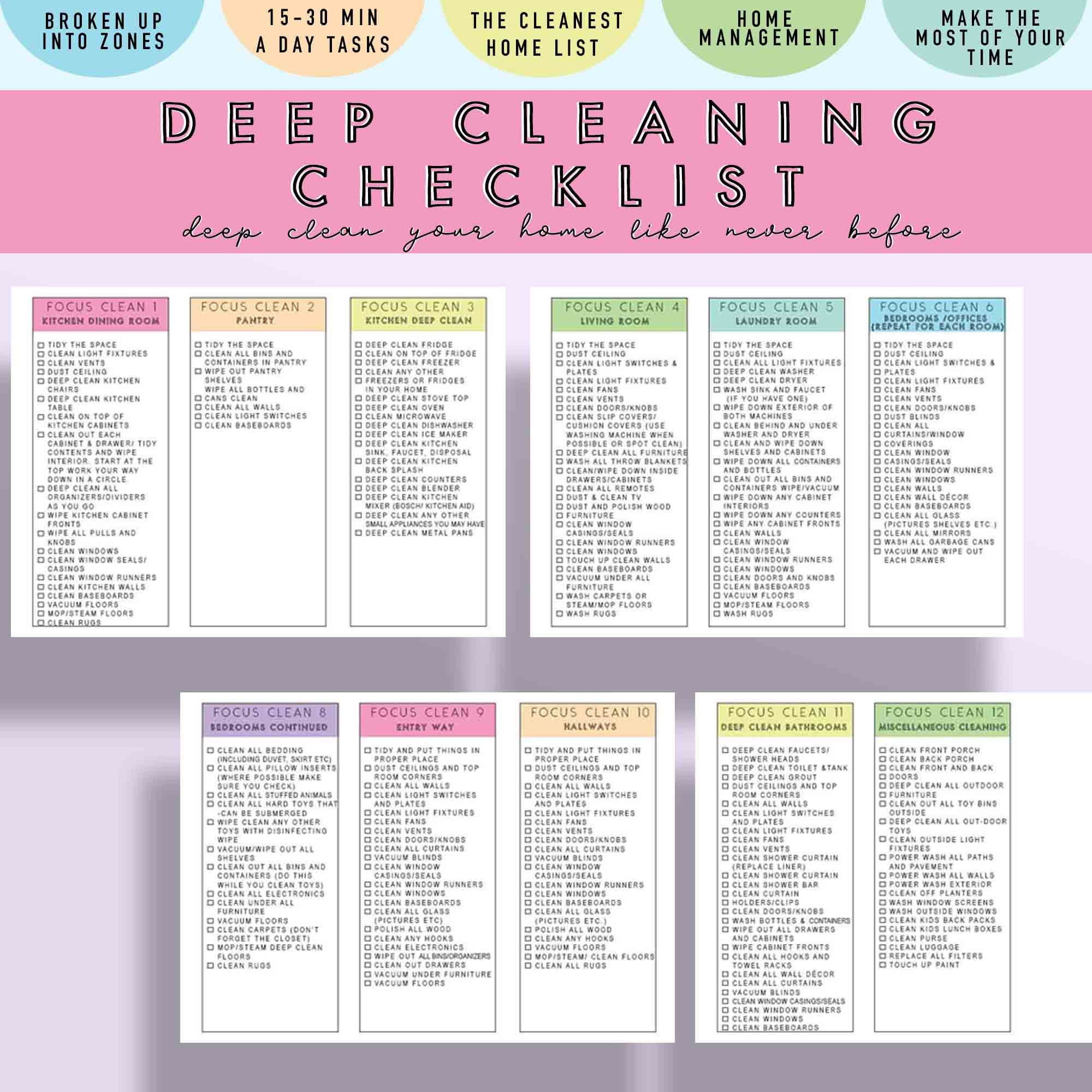 sample house cleaning planner template