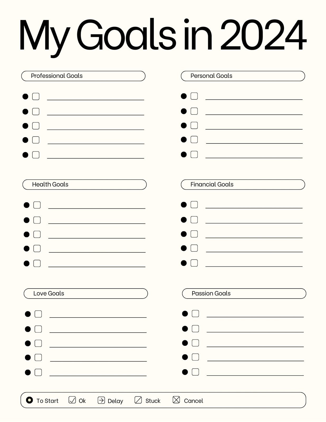 sample personal goal planner template