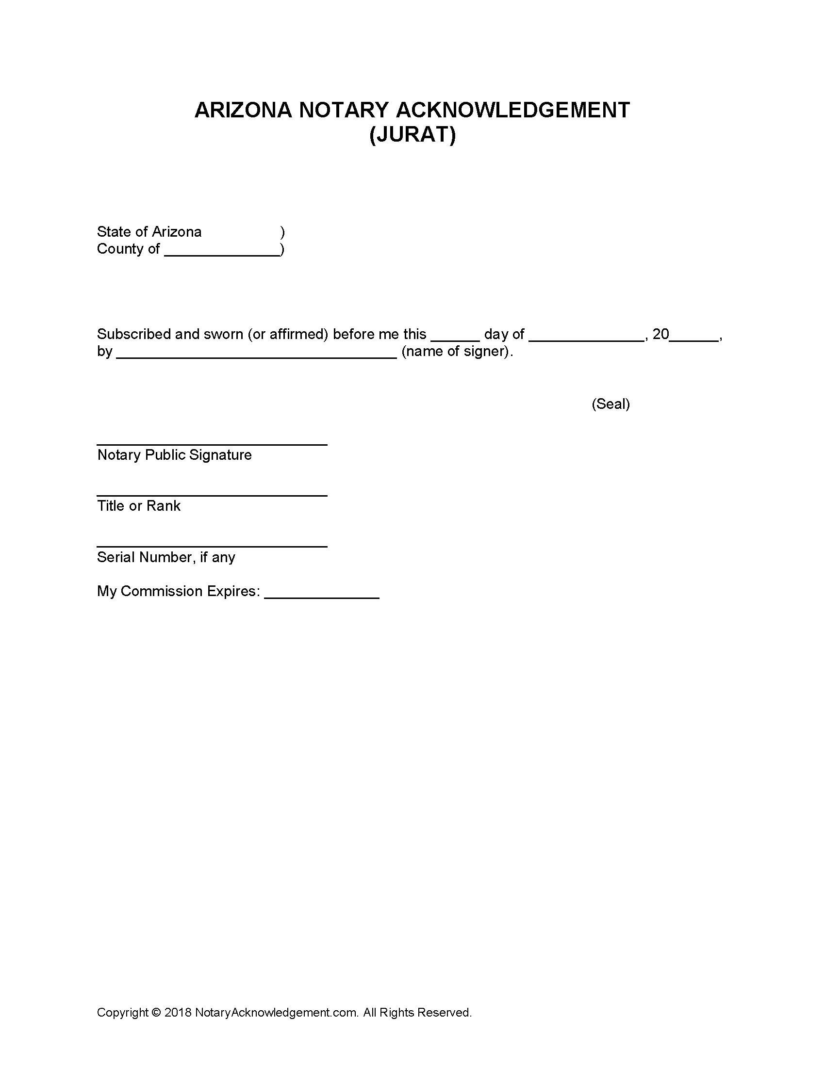 sample Notary Certificate template