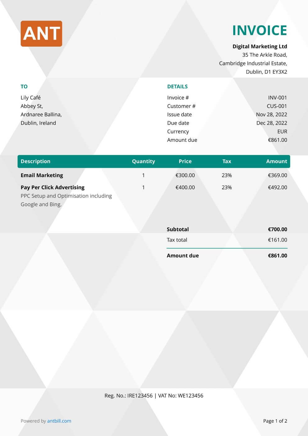 sample audio engineer invoice template